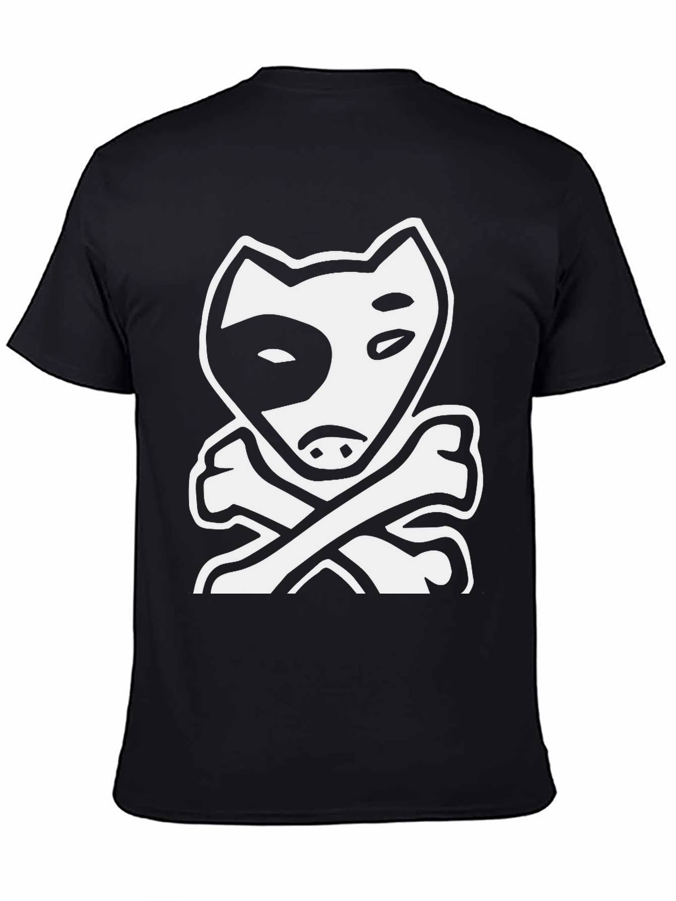 Dog & Bones Graphic Tee - Cool Black T-Shirt