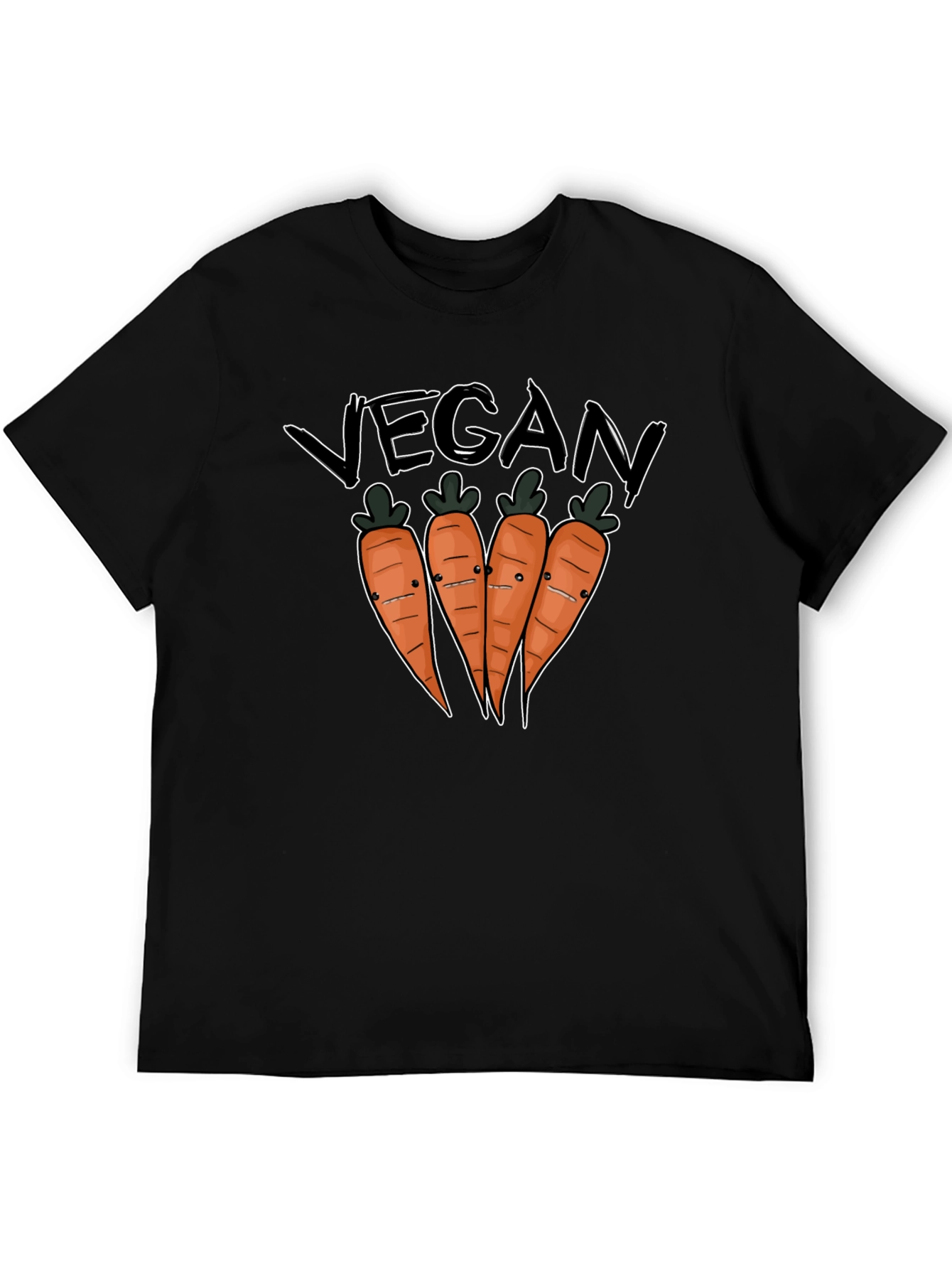 Vegan Carrots Graphic Tee - Black Cotton T-Shirt