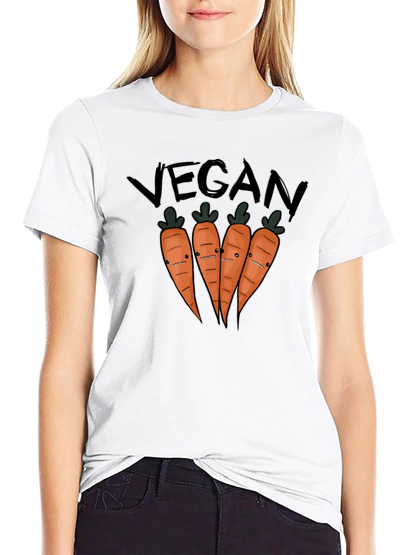 Vegan Carrots Graphic Tee - Black Cotton T-Shirt