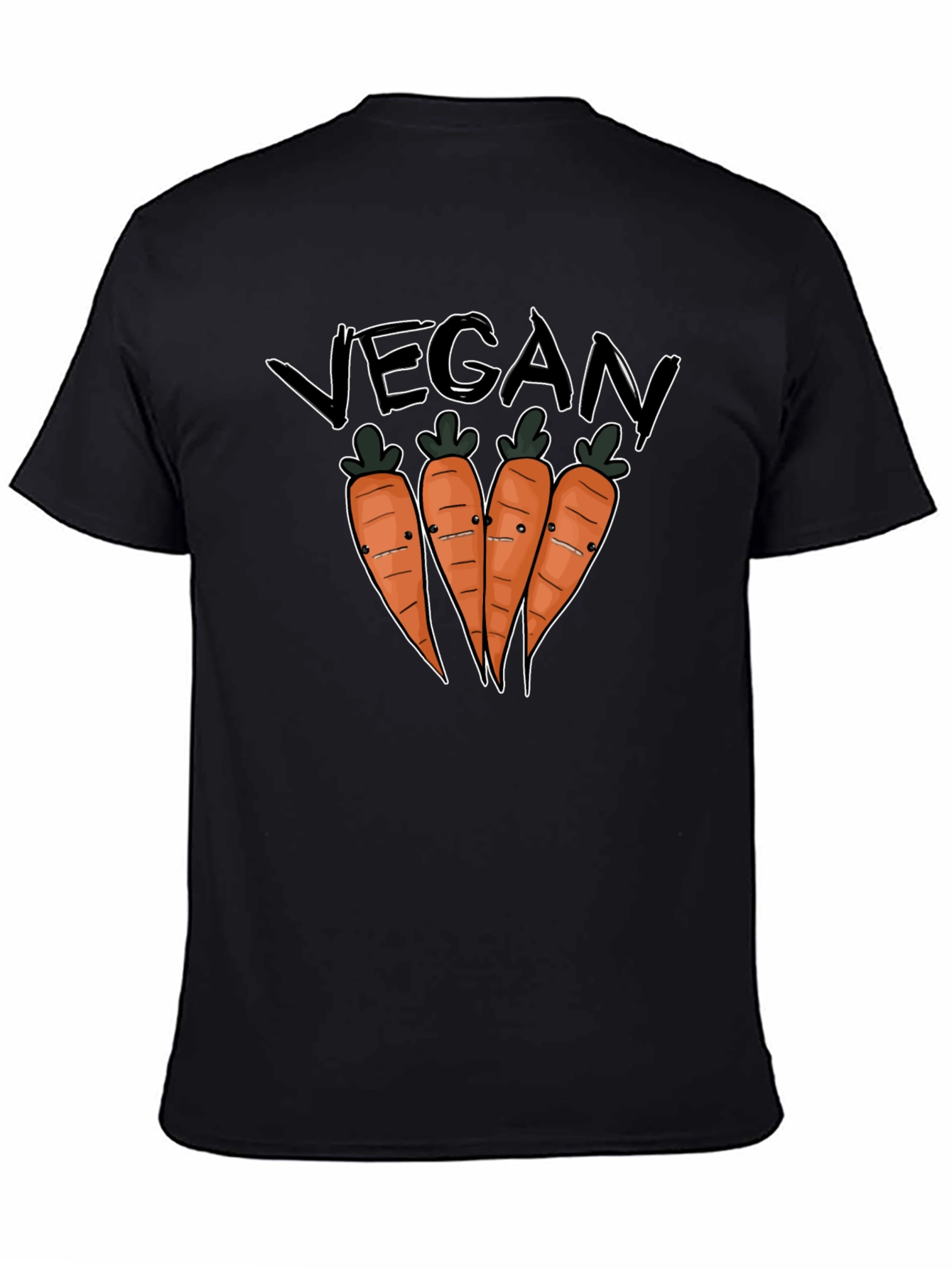 Vegan Carrots Graphic Tee - Black Cotton T-Shirt