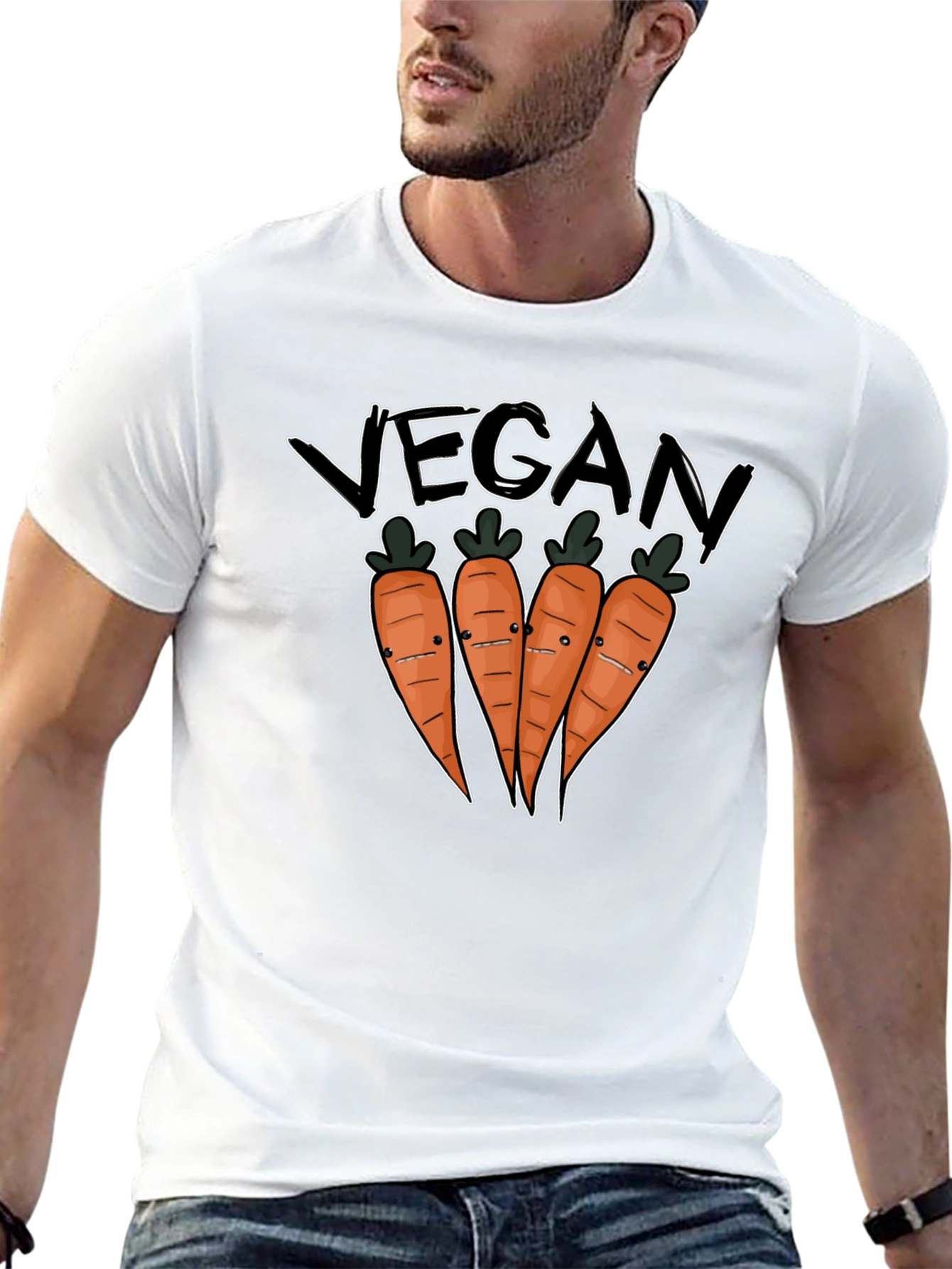 Vegan Carrots Graphic Tee - Black Cotton T-Shirt