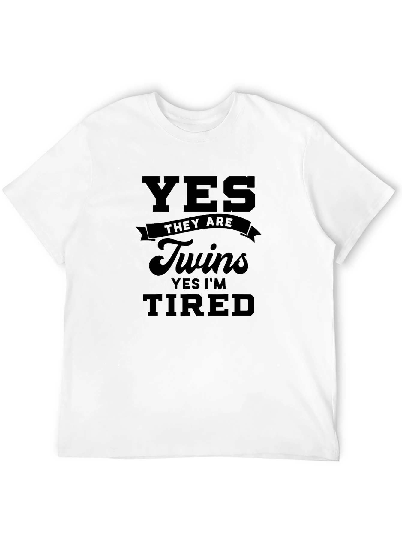 Yes Twins Tired Black T-Shirt