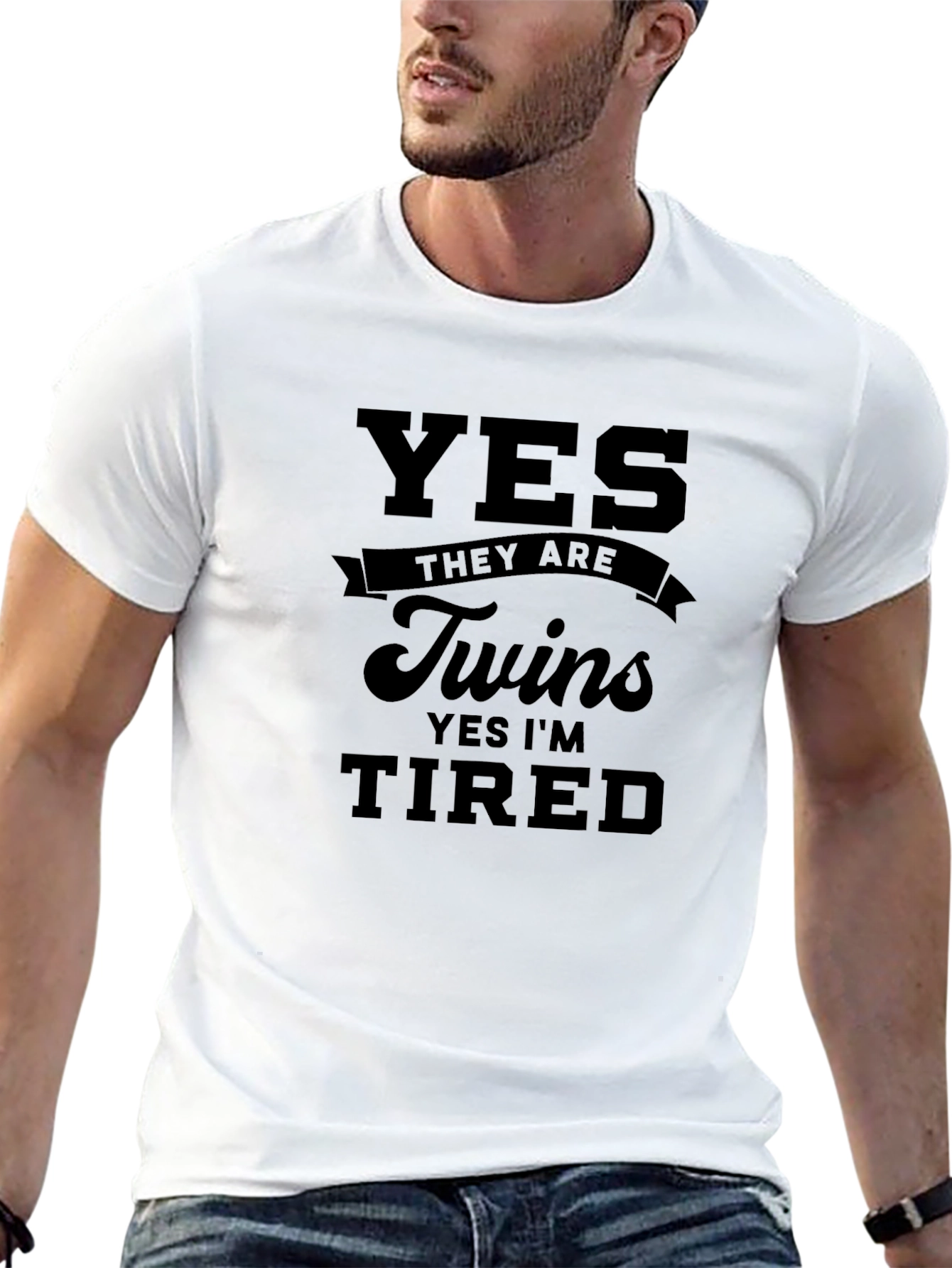 Yes Twins Tired Black T-Shirt