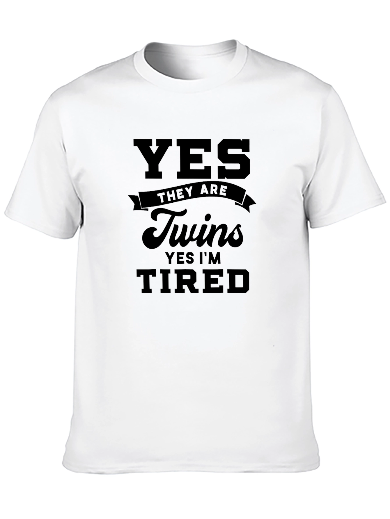 Yes Twins Tired Black T-Shirt