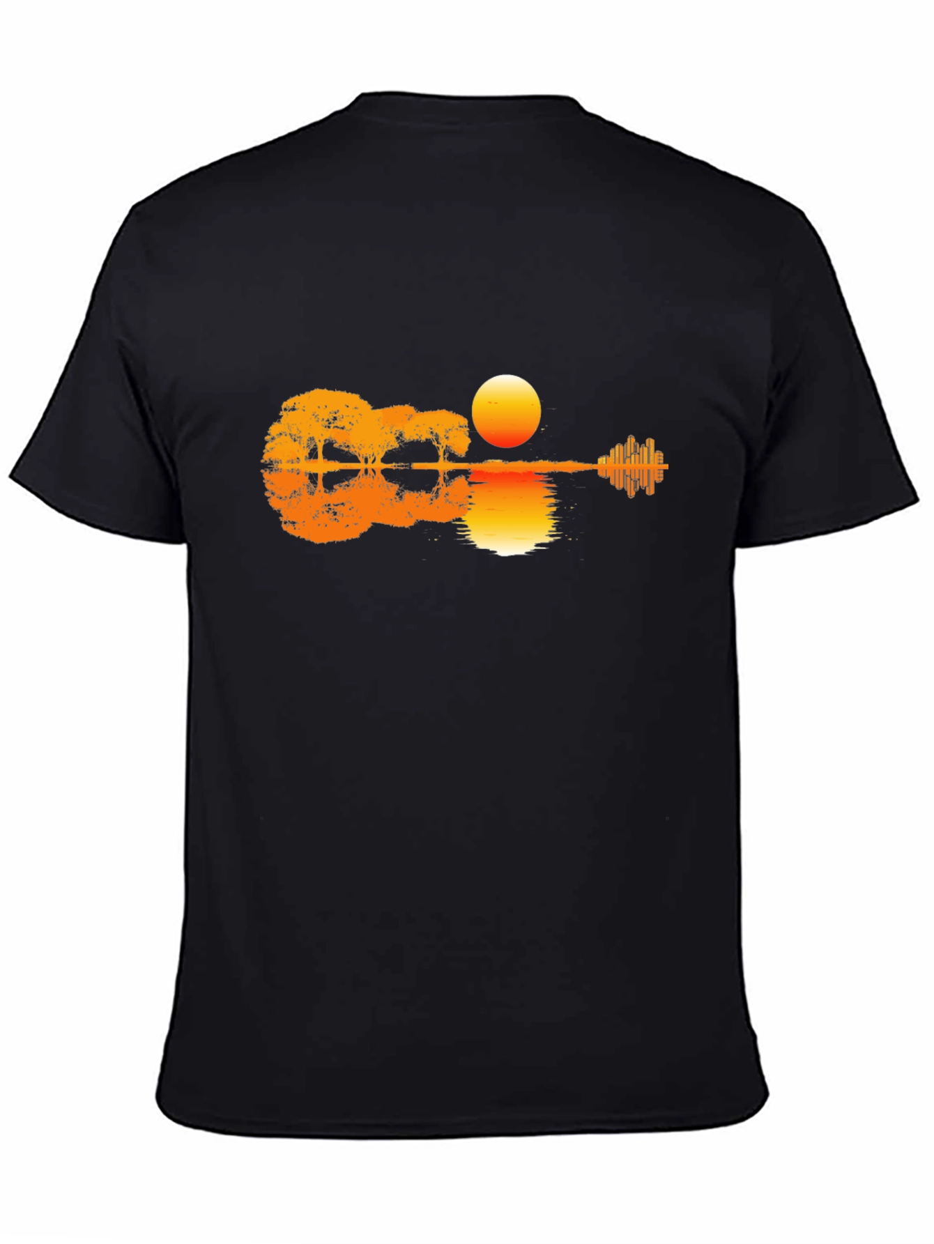 Guitar Sunset Graphic Tee - Black