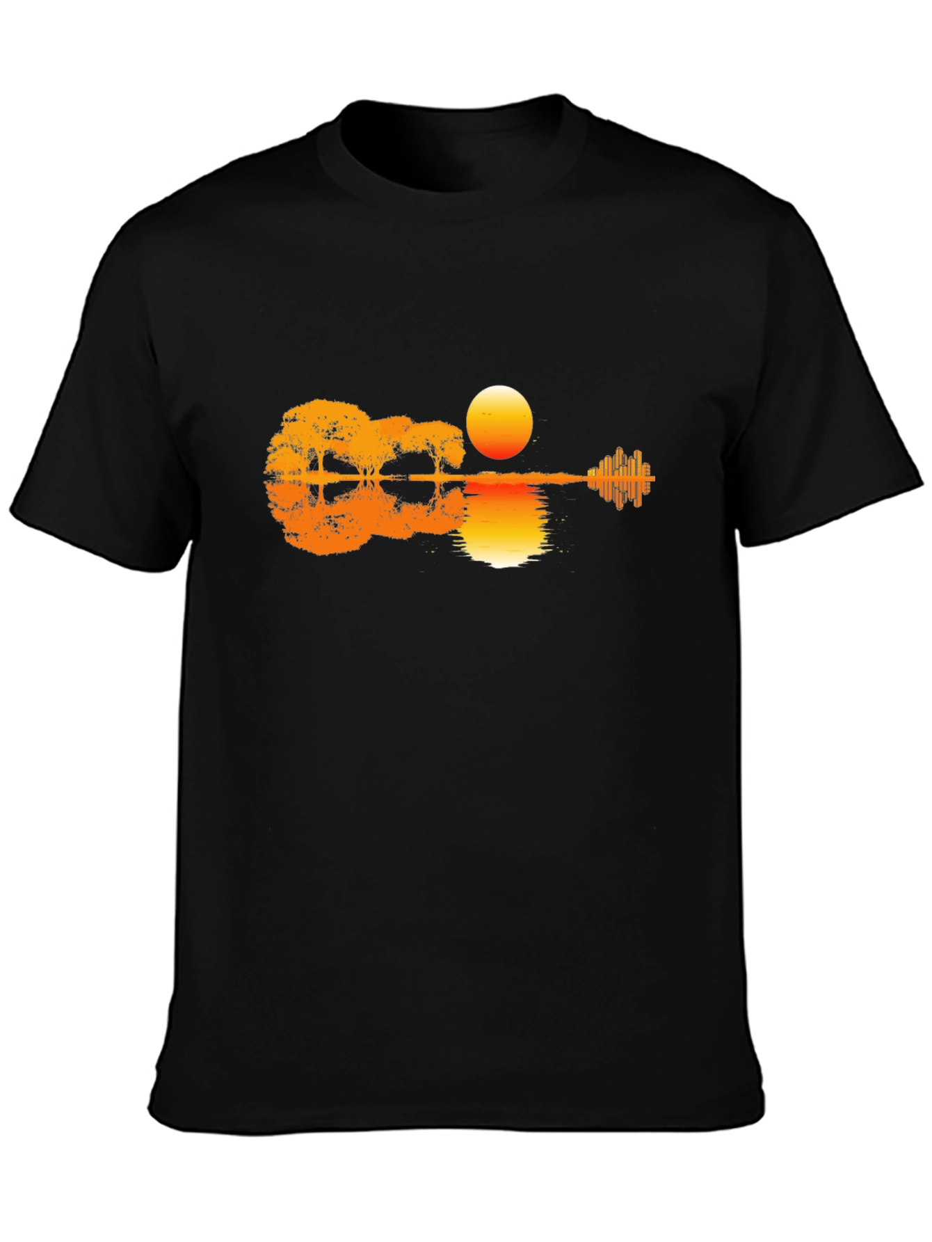 Guitar Sunset Graphic Tee - Black