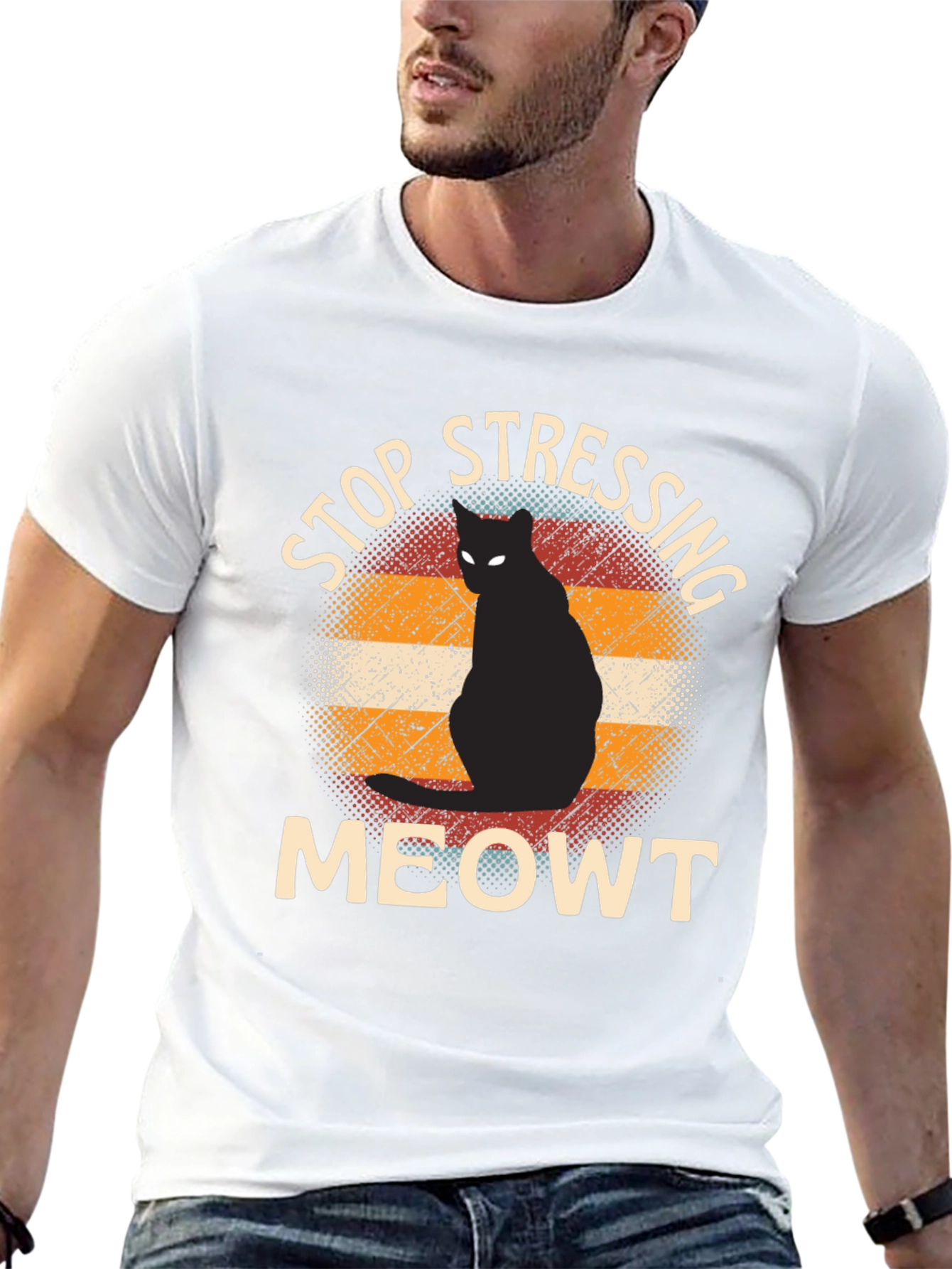 Stop Stressing Meowt Cat Graphic Tee