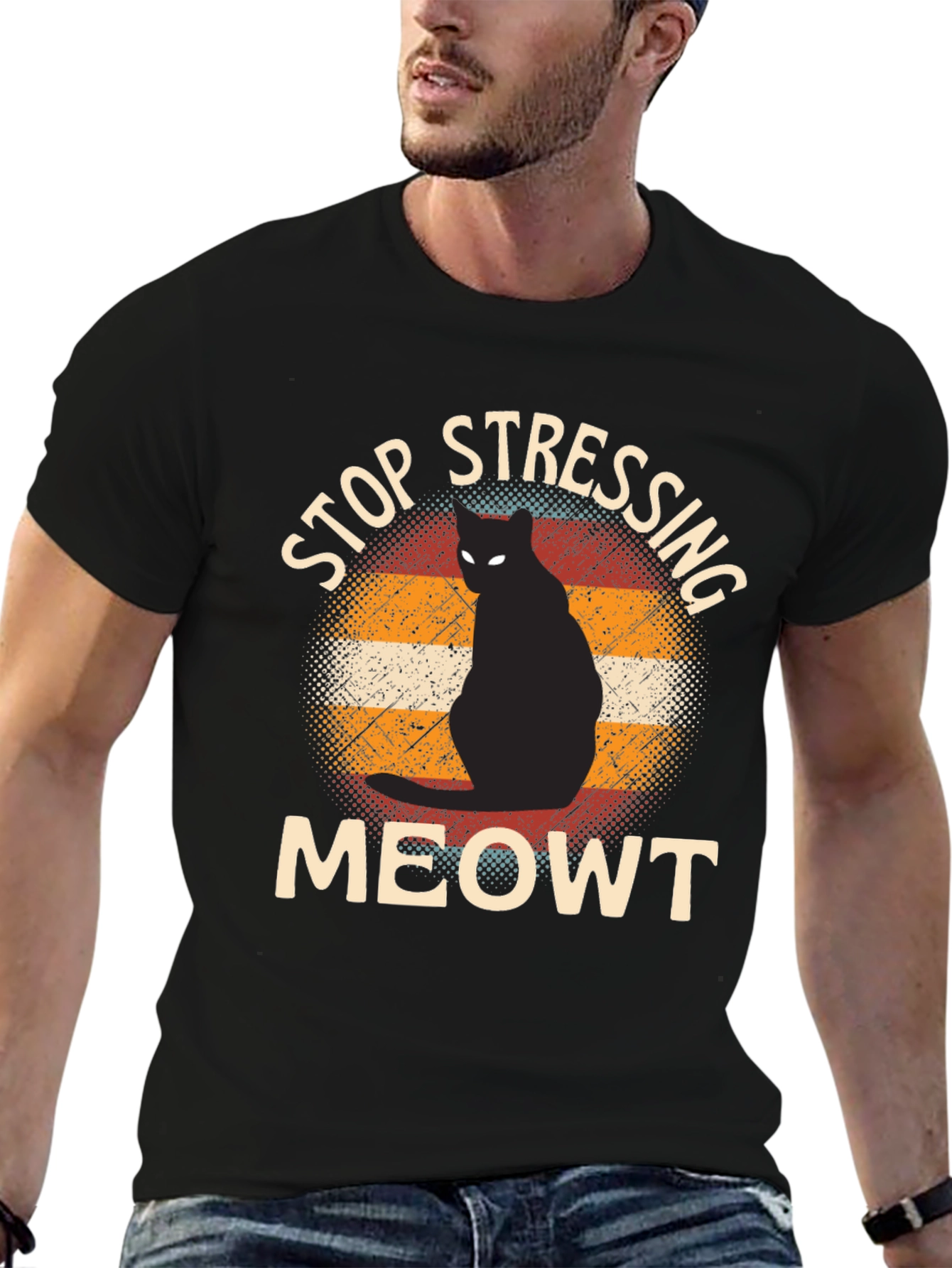 Stop Stressing Meowt Cat Graphic Tee