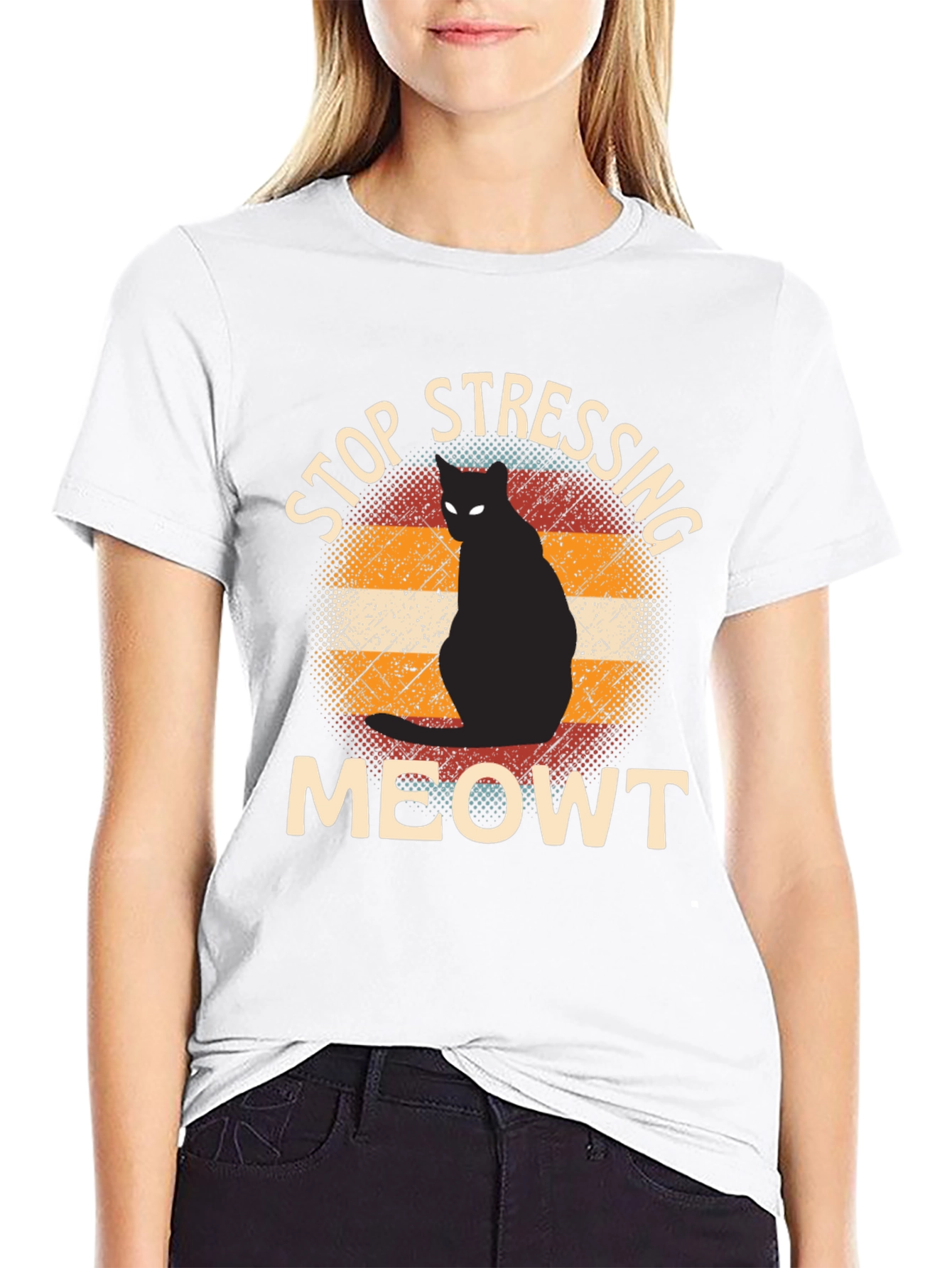 Stop Stressing Meowt Cat Graphic Tee