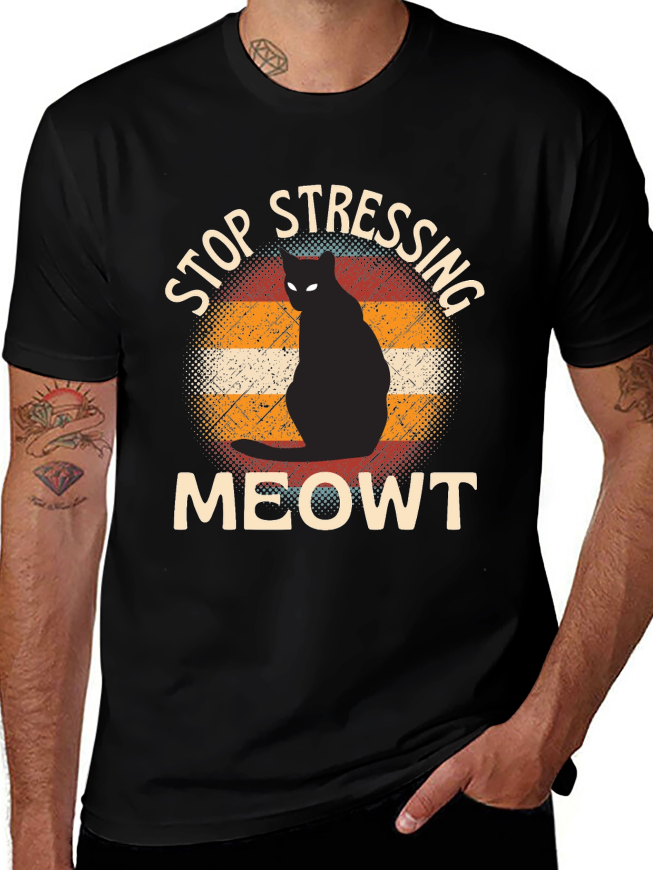 Stop Stressing Meowt Cat Graphic Tee