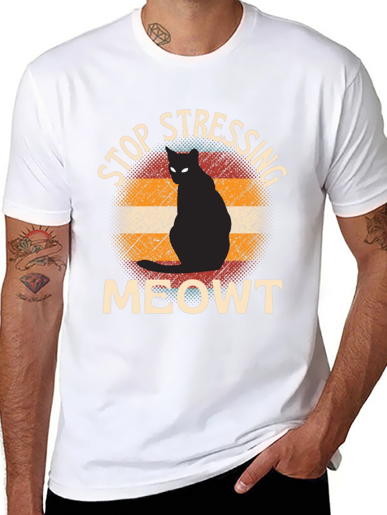 Stop Stressing Meowt Cat Graphic Tee