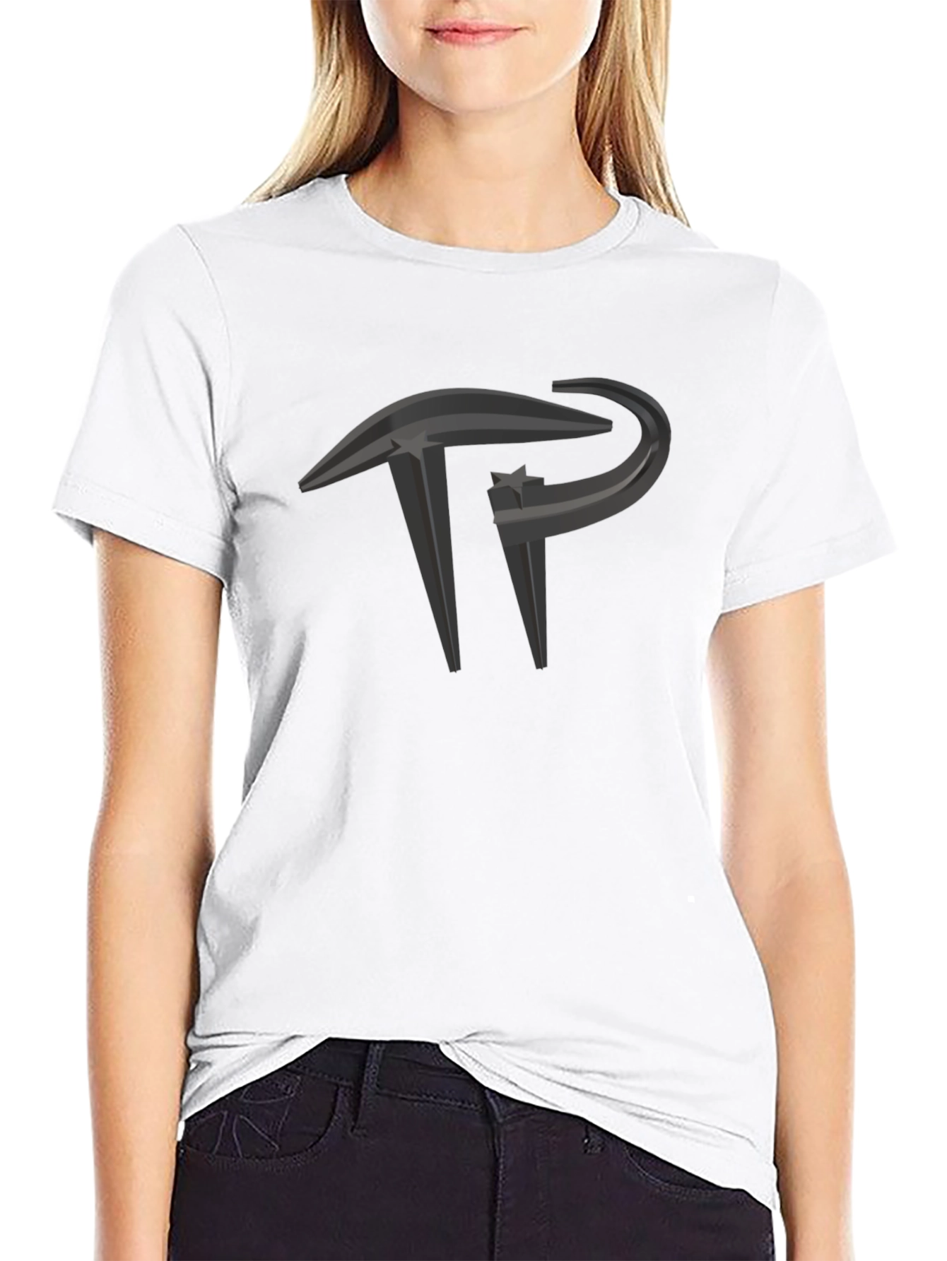 Modern Black T-Shirt with Unique Graphic Design