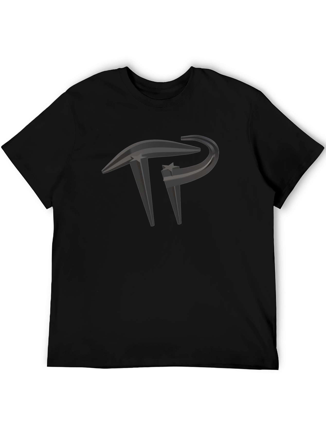 Modern Black T-Shirt with Unique Graphic Design