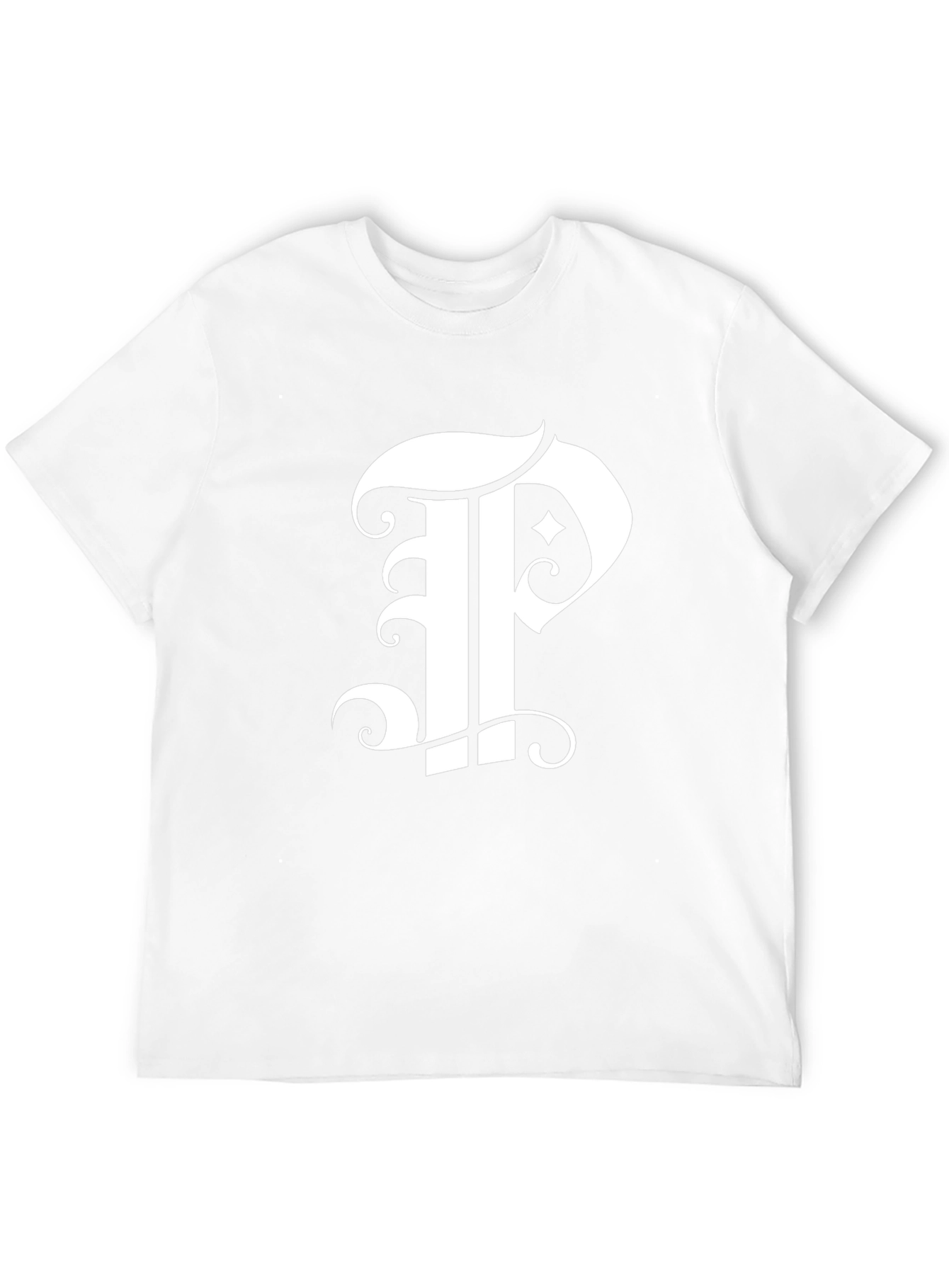 Black T-Shirt with Letter P Design
