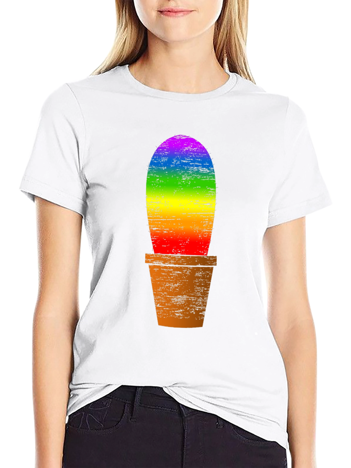 Rainbow Cactus Graphic Tee - Pride T-Shirt