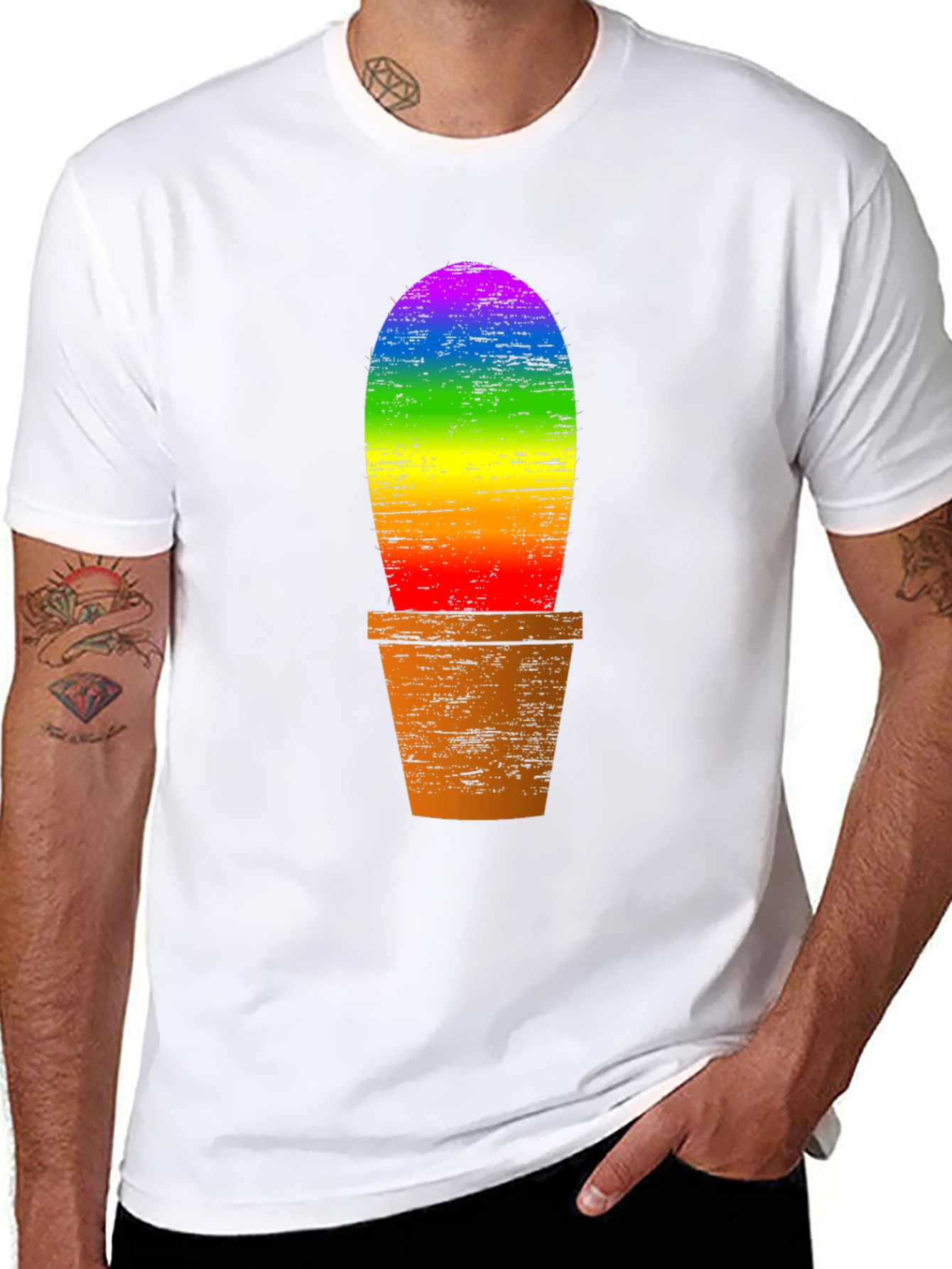 Rainbow Cactus Graphic Tee - Pride T-Shirt