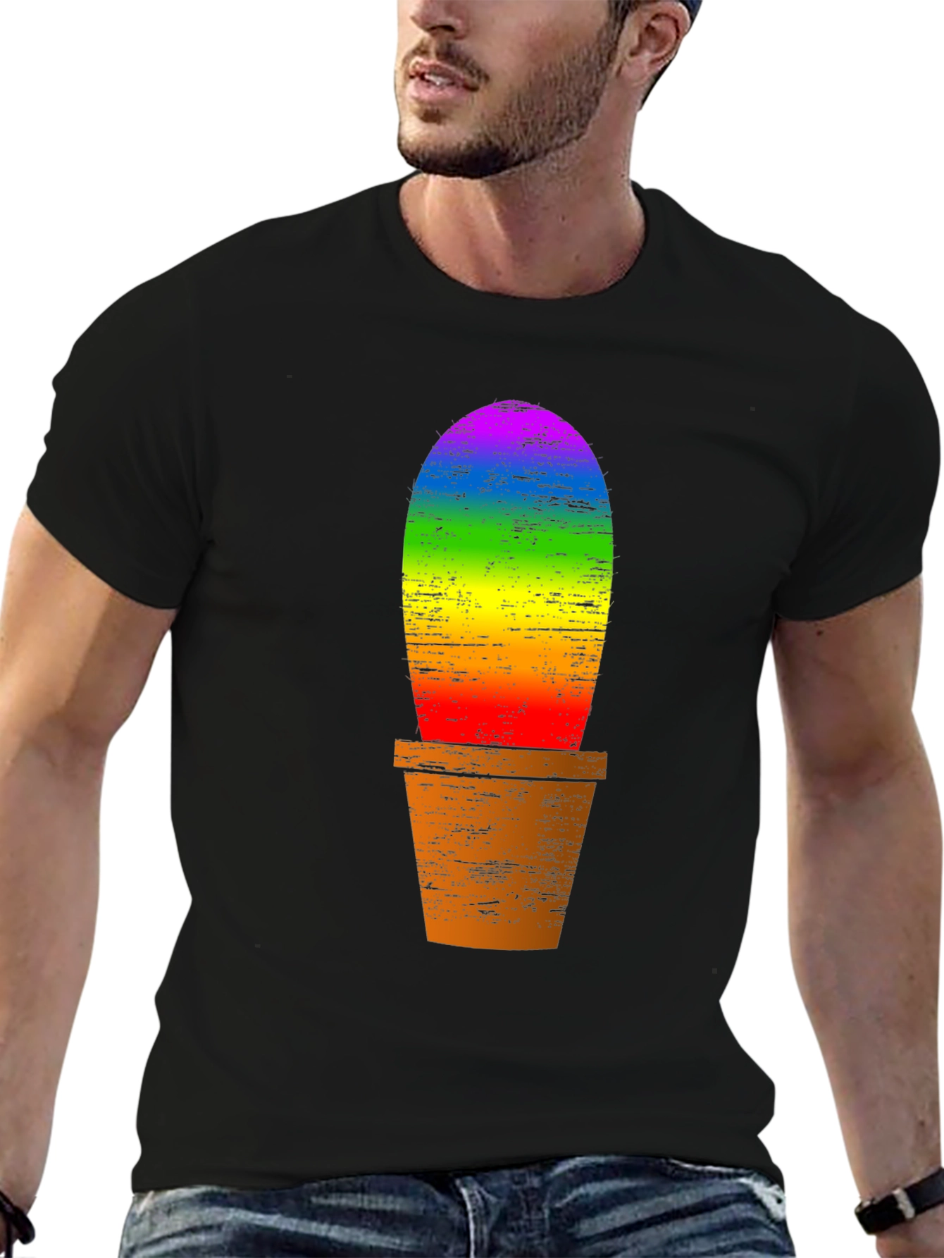 Rainbow Cactus Graphic Tee - Pride T-Shirt