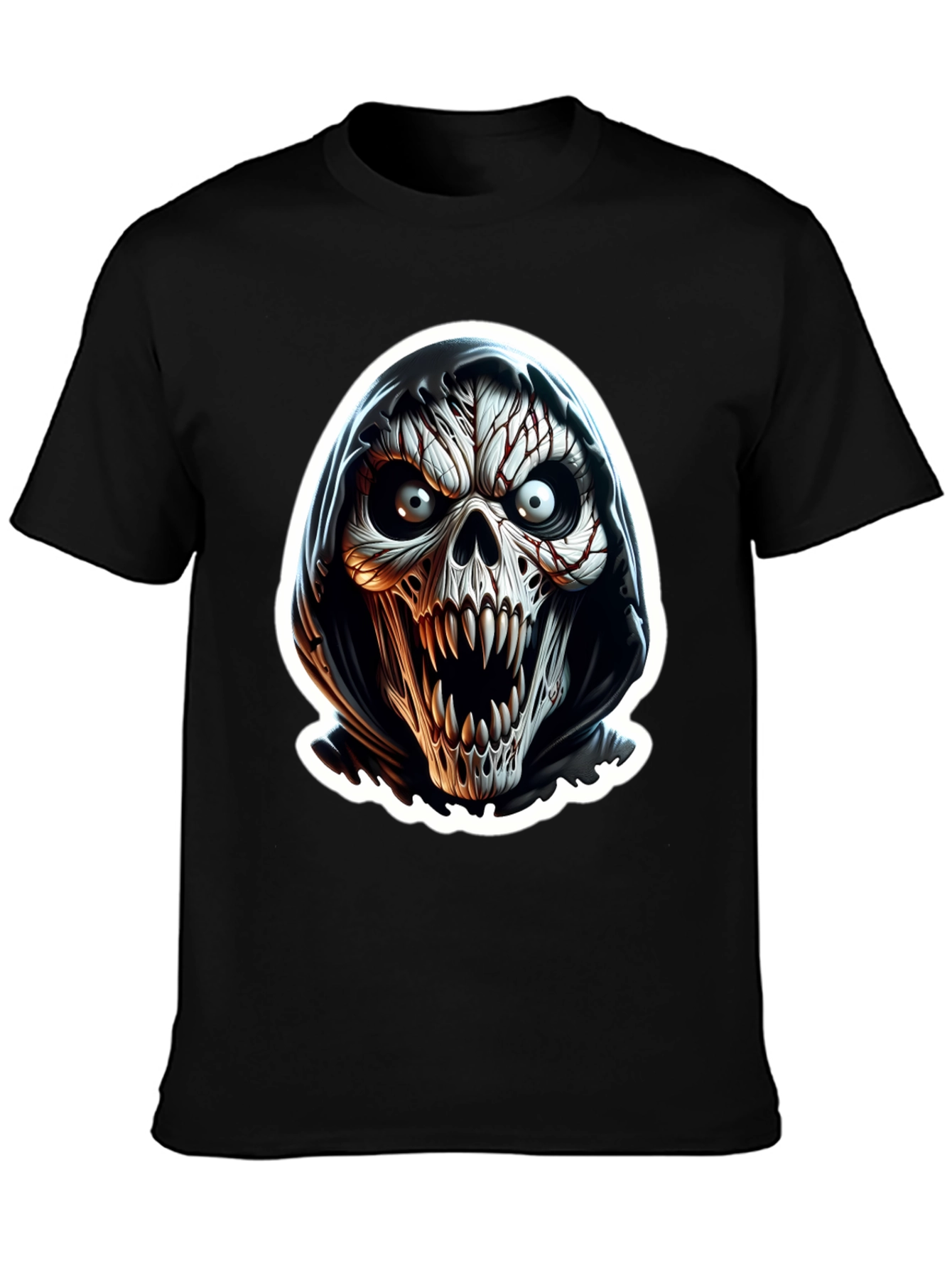 Grim Reaper Skull Graphic Black T-Shirt