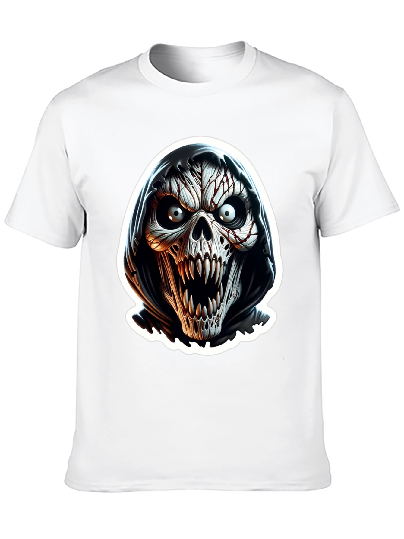 Grim Reaper Skull Graphic Black T-Shirt