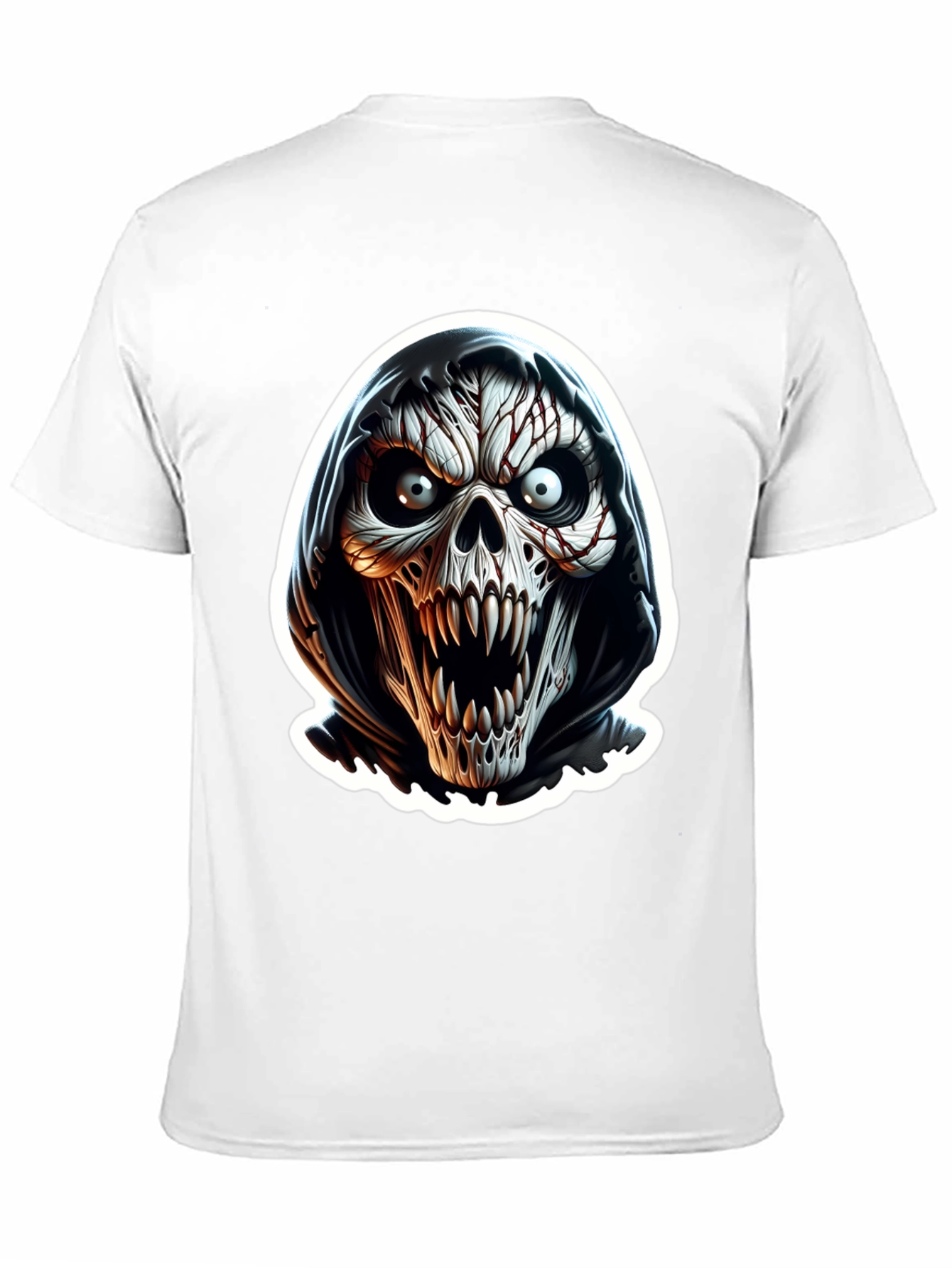 Grim Reaper Skull Graphic Black T-Shirt
