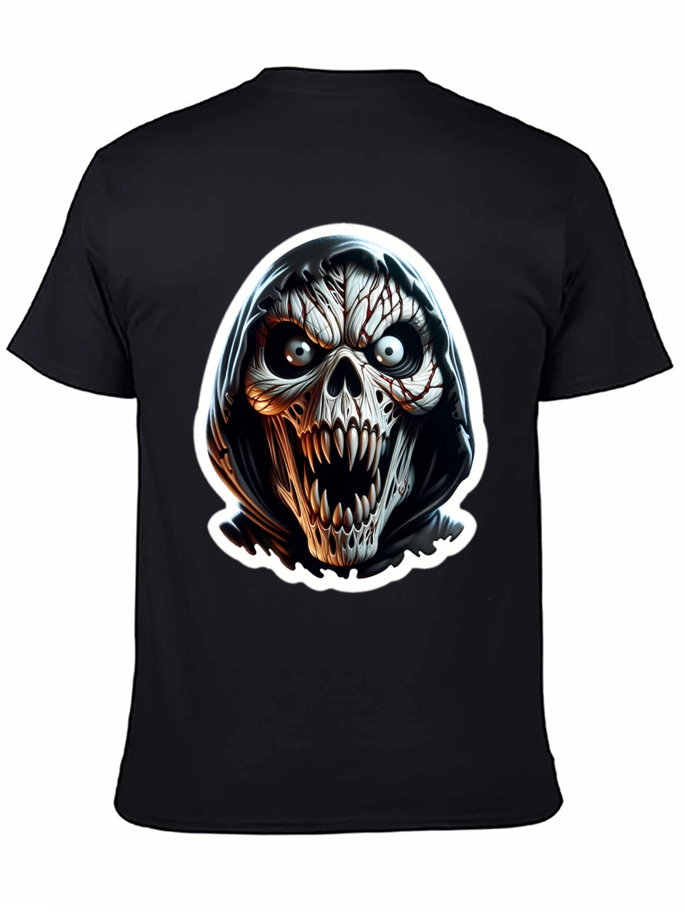 Grim Reaper Skull Graphic Black T-Shirt