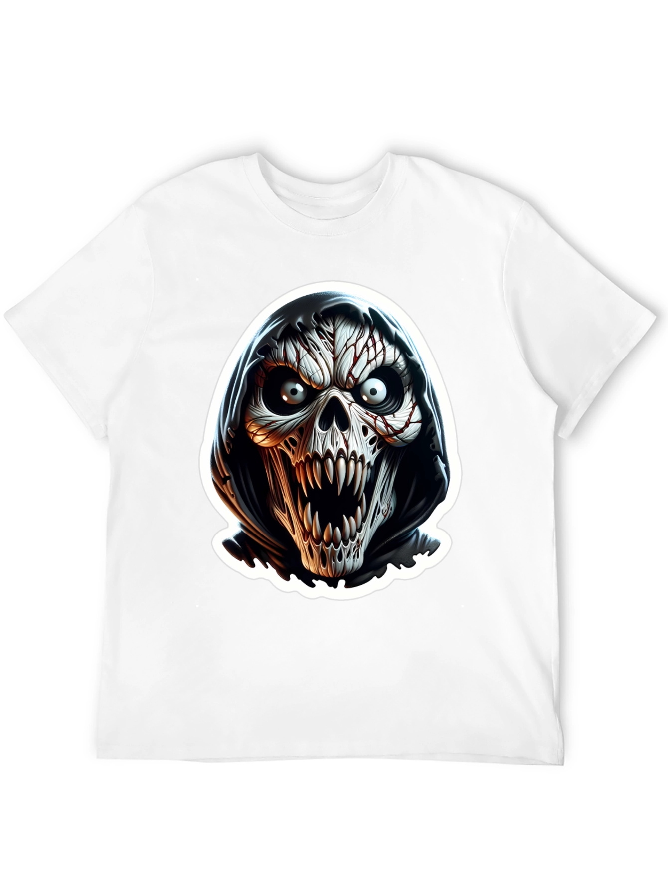 Grim Reaper Skull Graphic Black T-Shirt