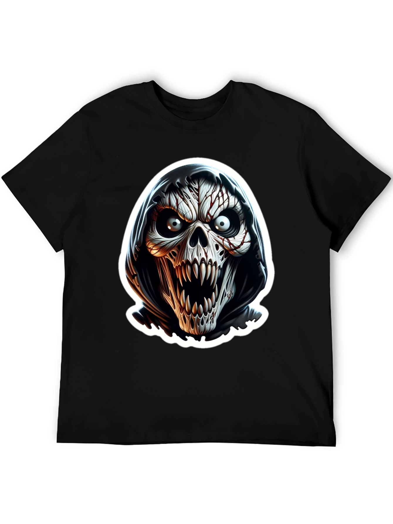 Grim Reaper Skull Graphic Black T-Shirt