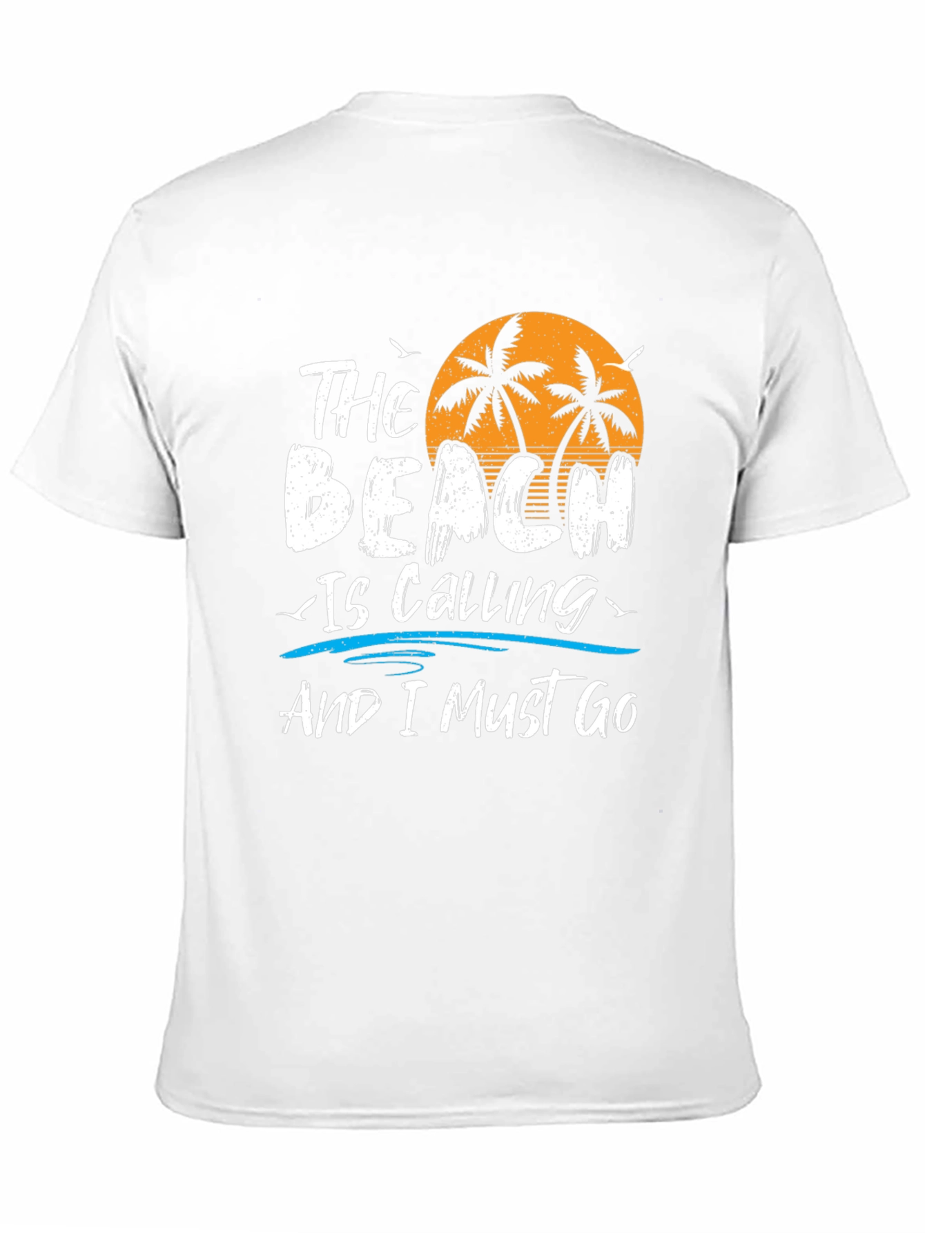 The Beach Is Calling Black Graphic T-Shirt