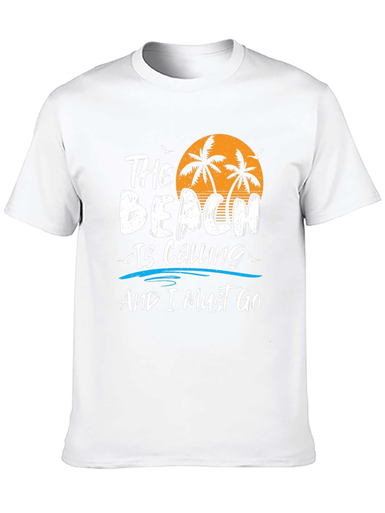 The Beach Is Calling Black Graphic T-Shirt
