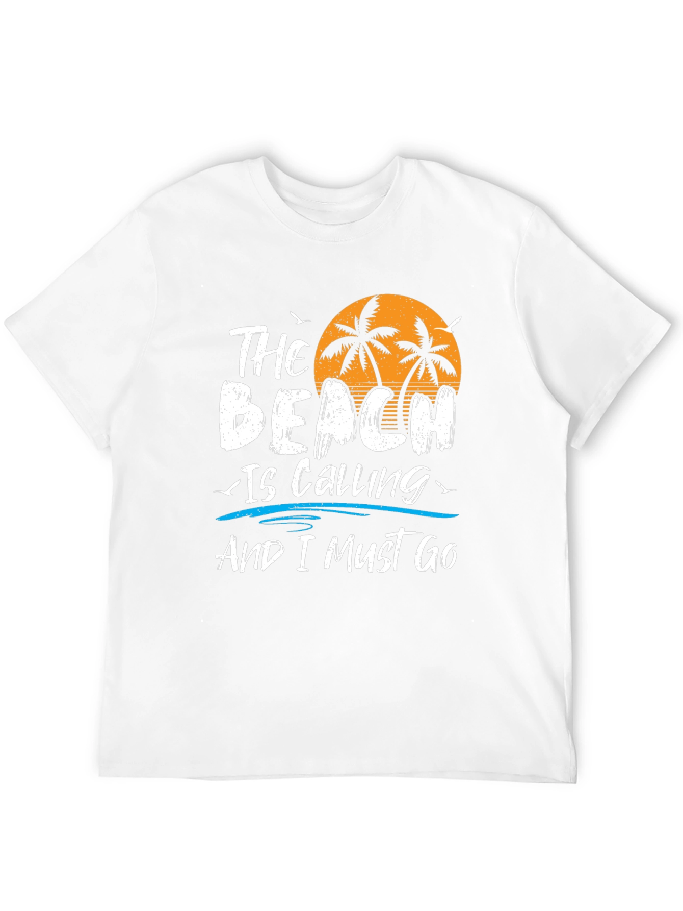 The Beach Is Calling Black Graphic T-Shirt