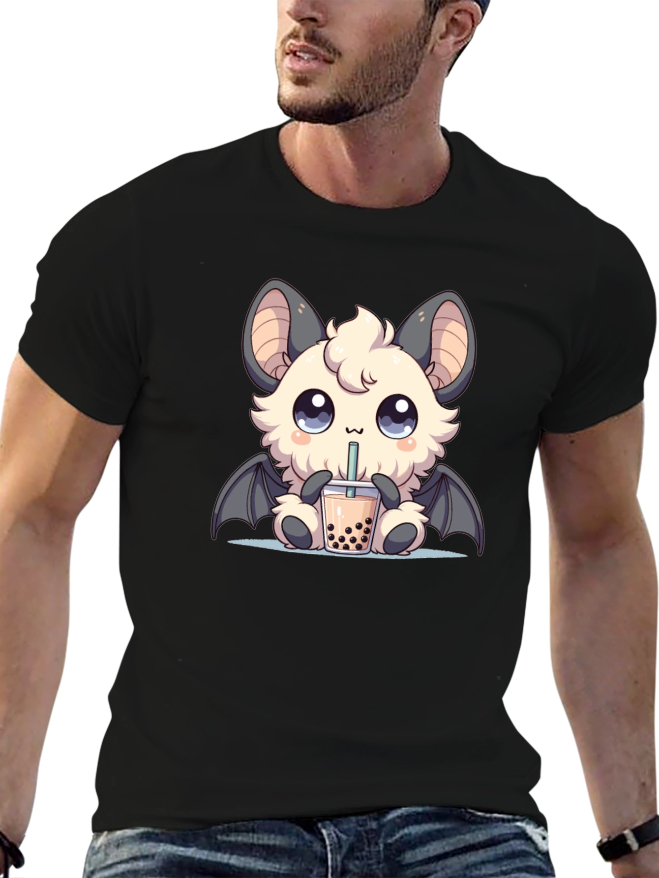 Kawaii Bat Boba Tea Graphic Tee