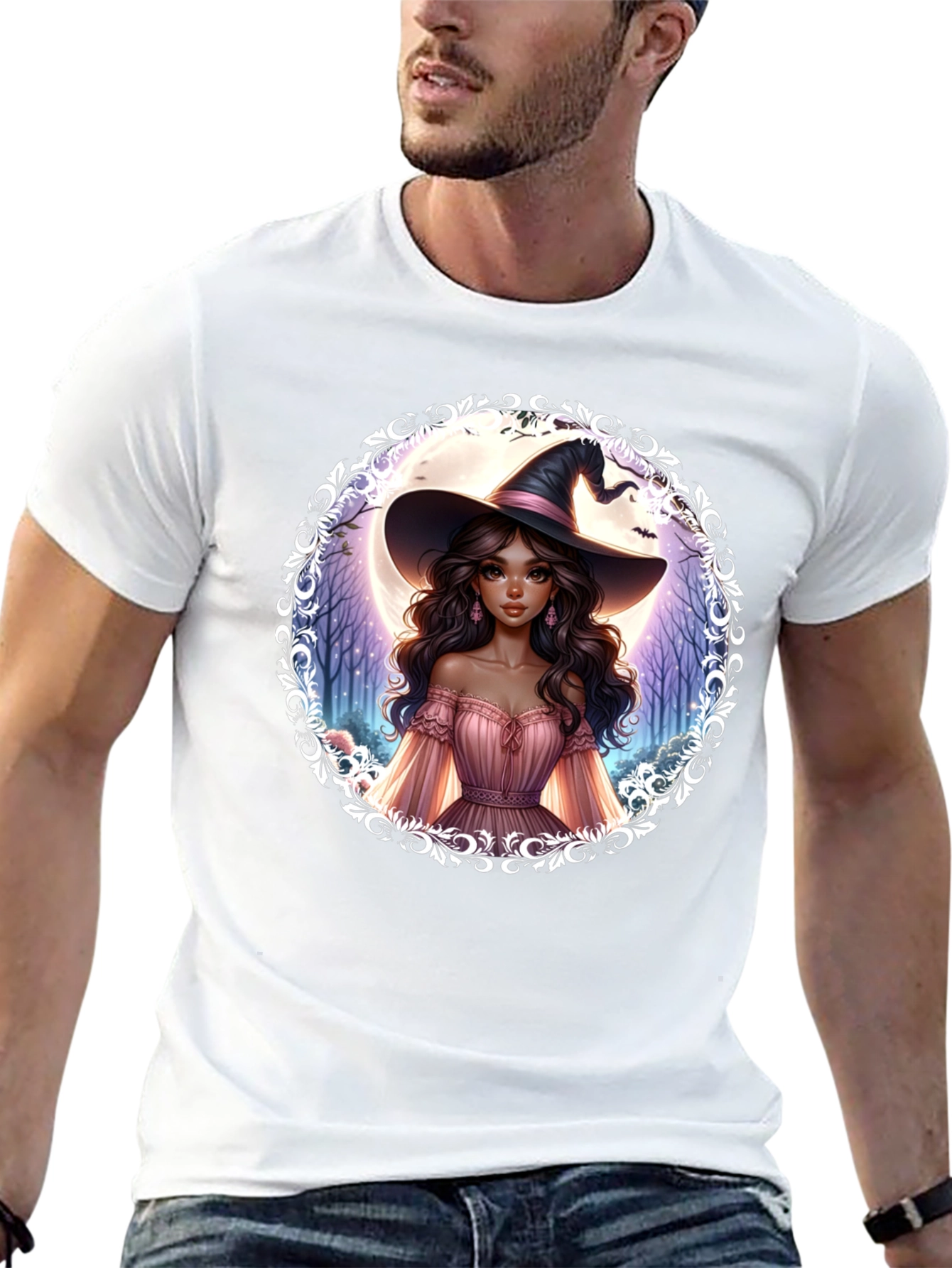Enchanting Witch Graphic Tee - Halloween Style