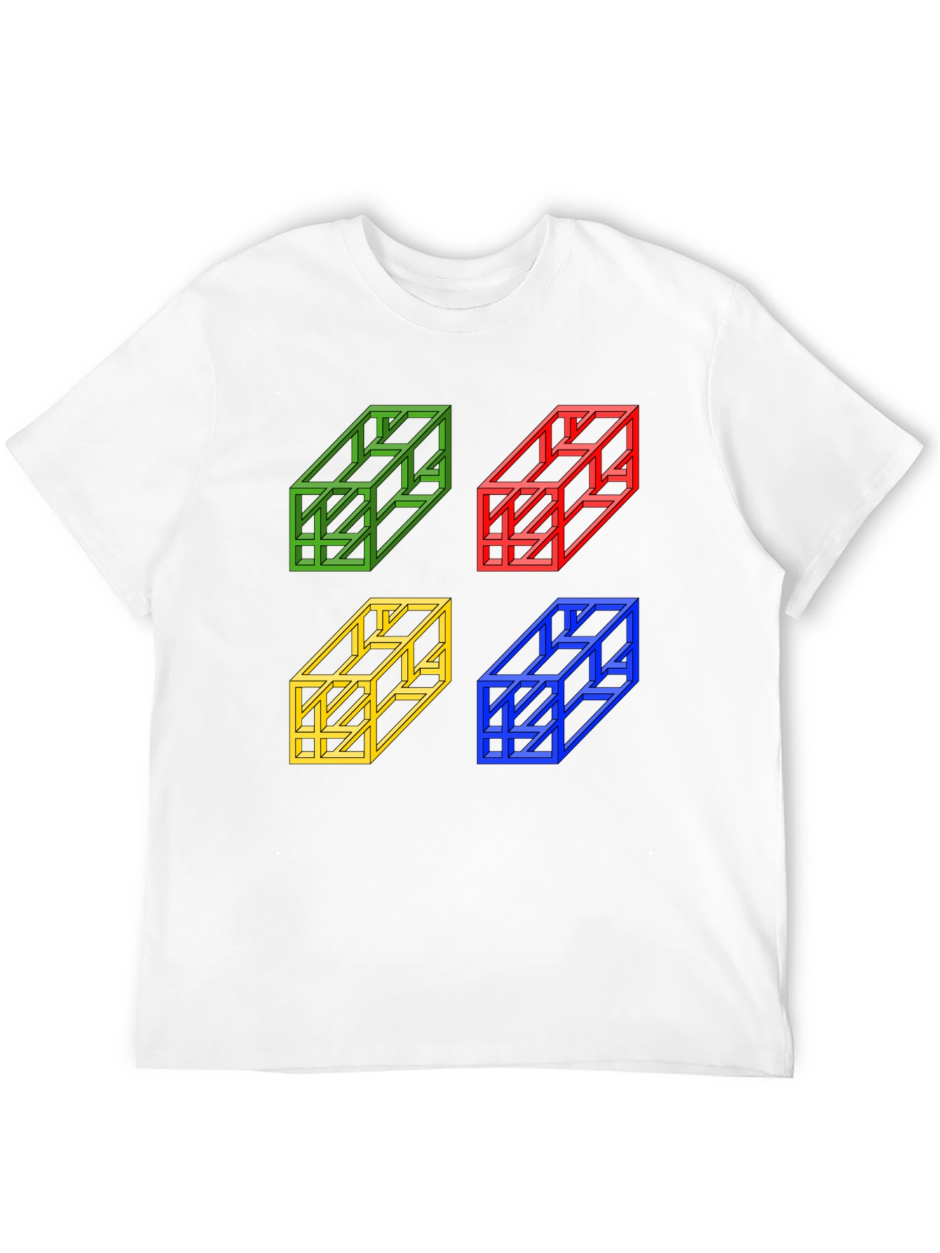 Optical Illusion Cube T-Shirt - Mens Graphic Tee