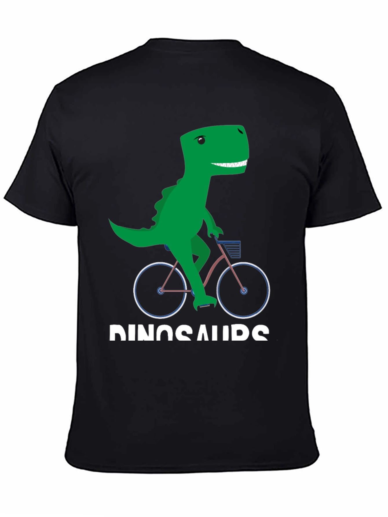 Dinosaur Riding Bike Graphic T-Shirt