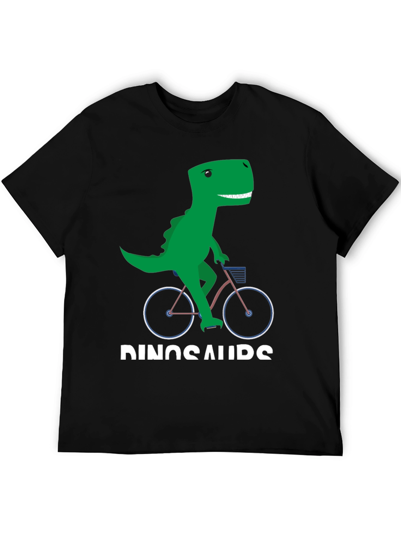 Dinosaur Riding Bike Graphic T-Shirt