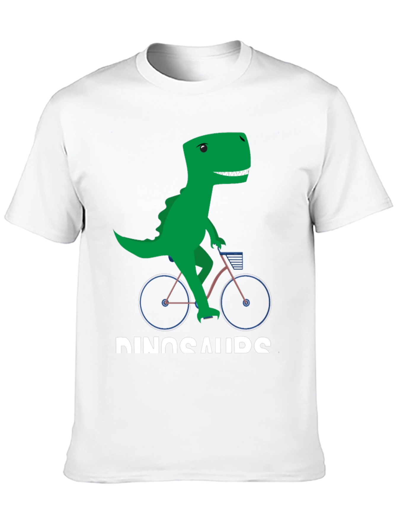 Dinosaur Riding Bike Graphic T-Shirt