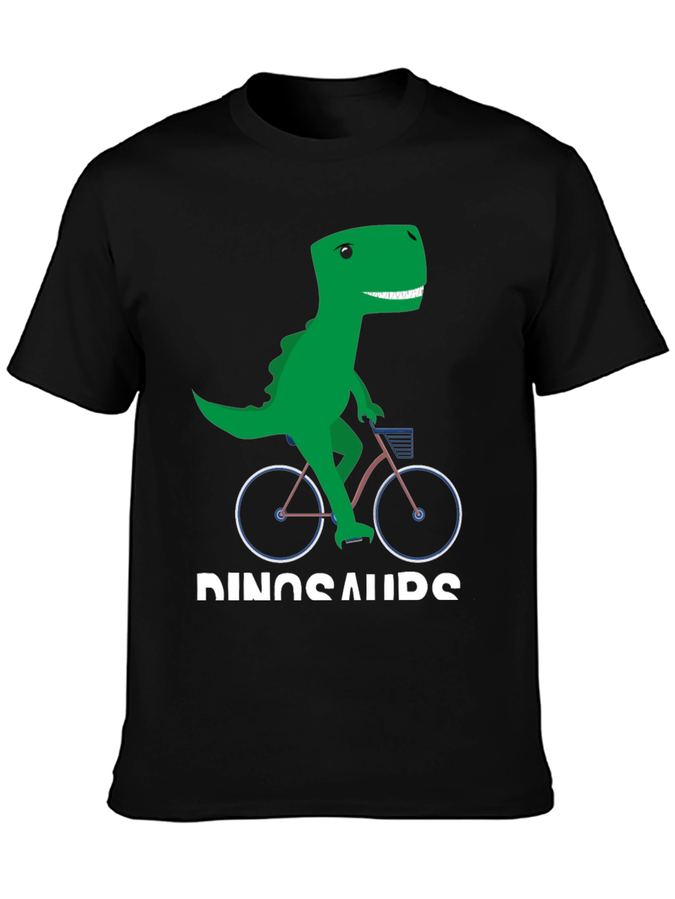Dinosaur Riding Bike Graphic T-Shirt