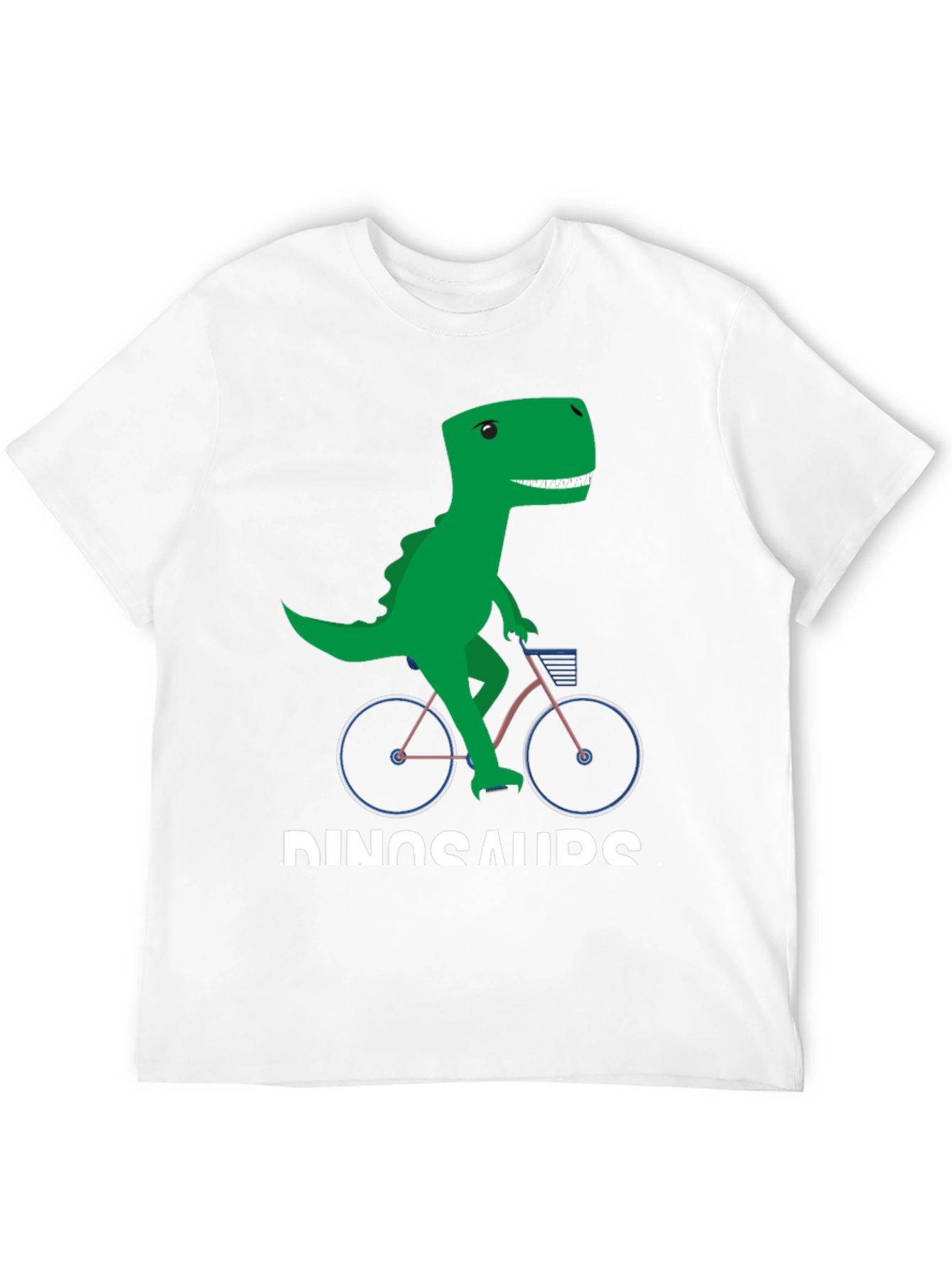 Dinosaur Riding Bike Graphic T-Shirt