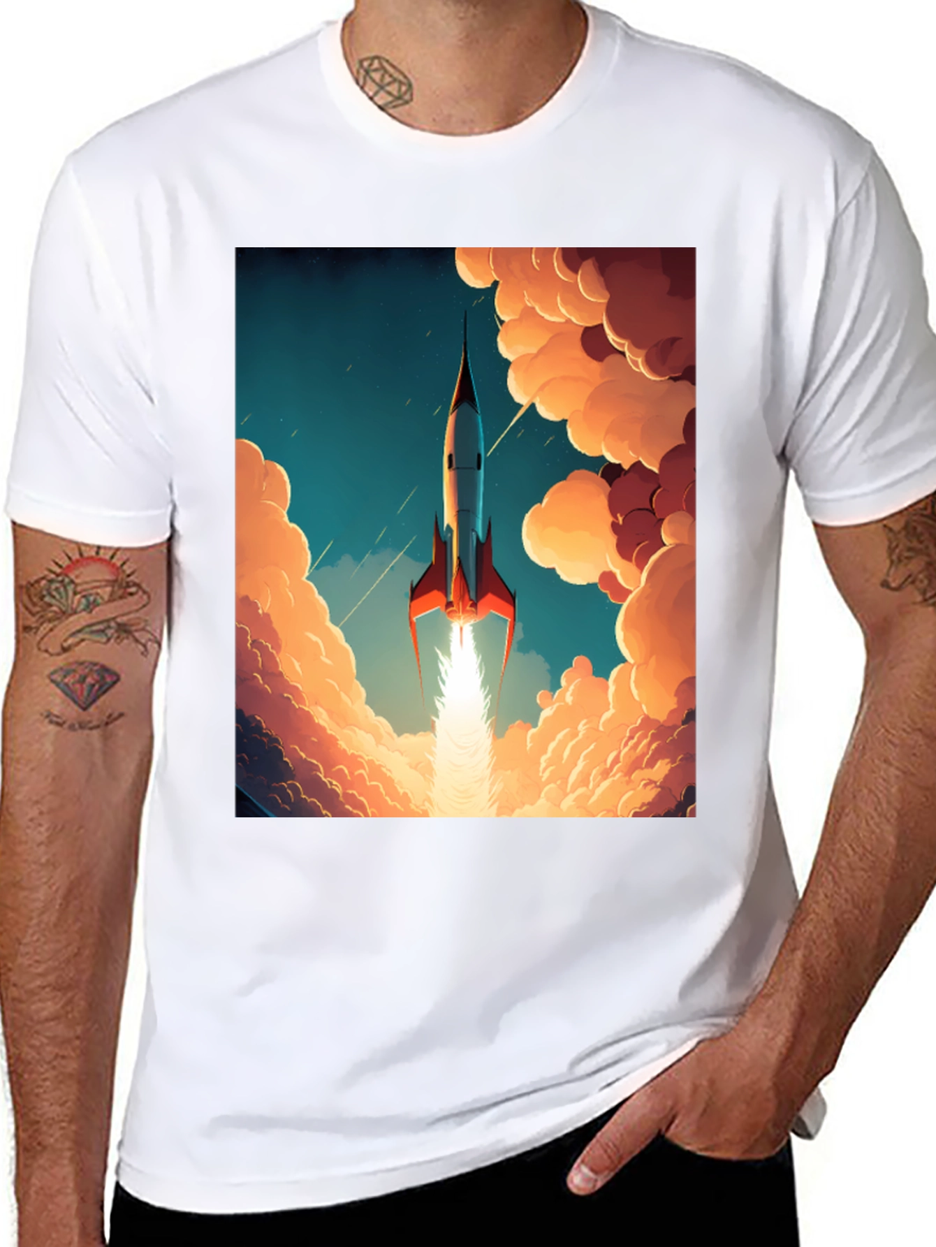 Retro Rocket T-Shirt - Blast Off in Style!