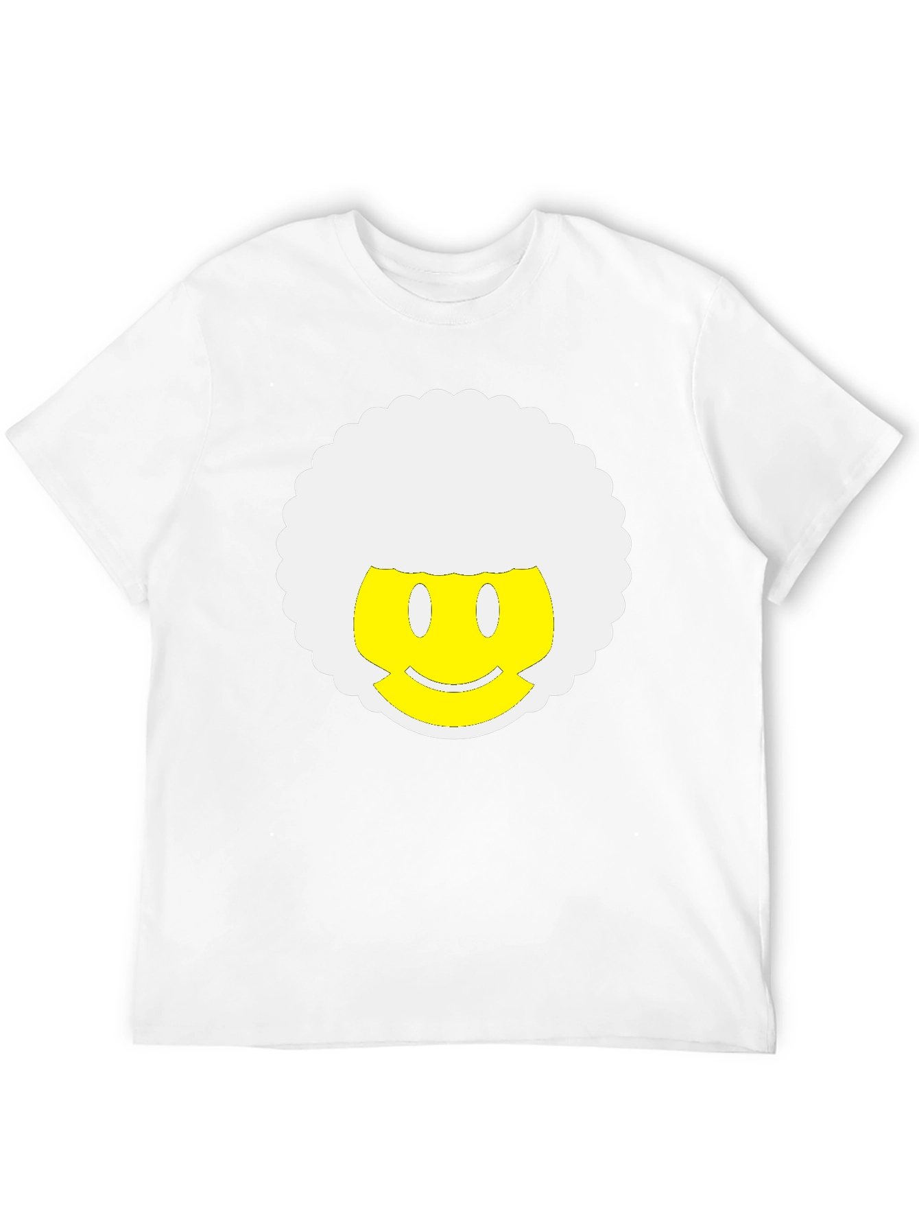 Retro Afro Smiley Face Black T-Shirt