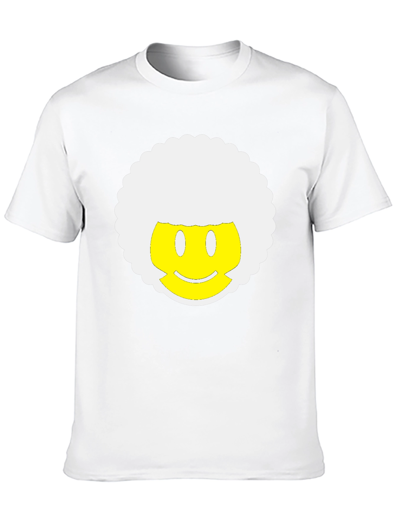 Retro Afro Smiley Face Black T-Shirt