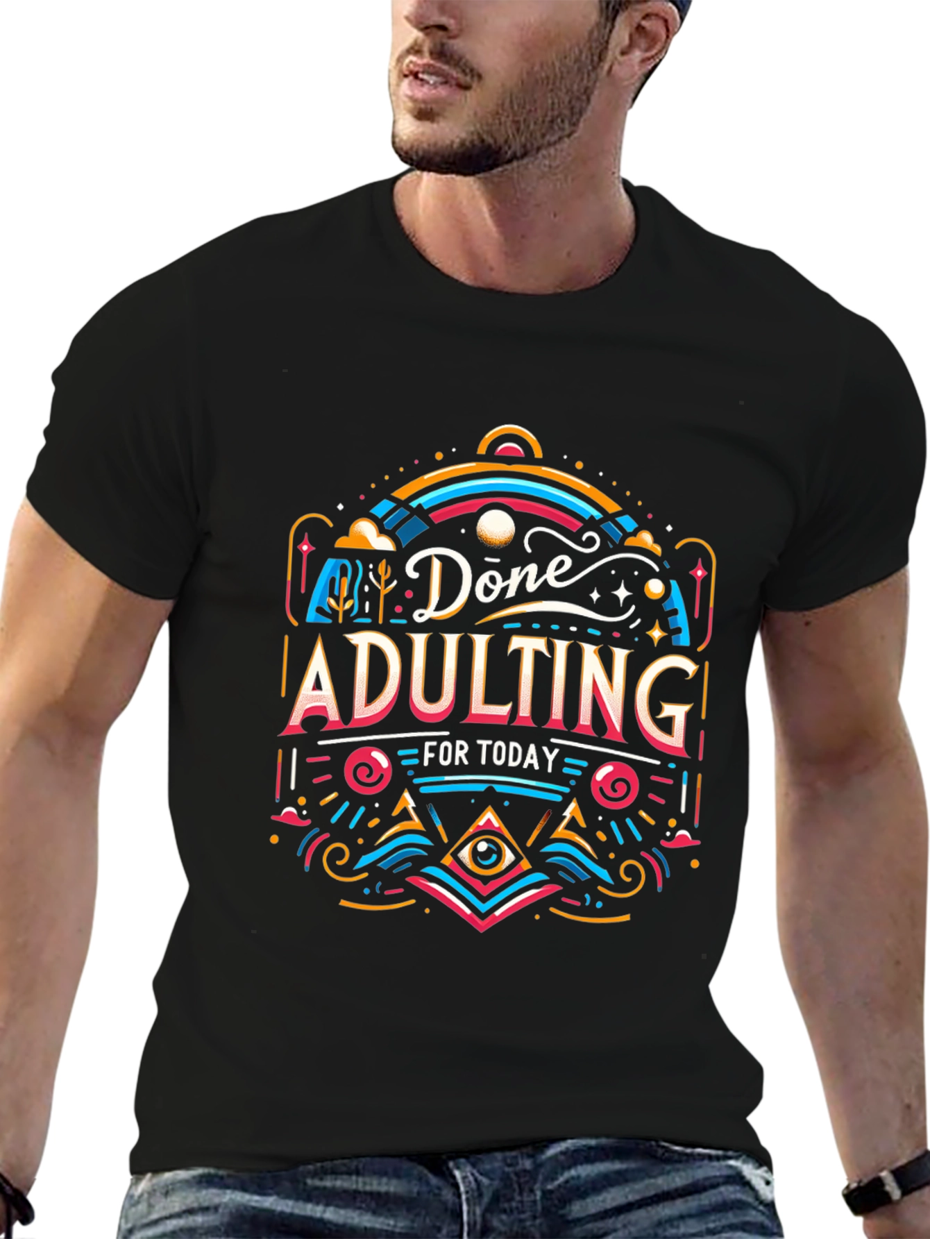 Done Adulting T-Shirt - Black Cotton Tee