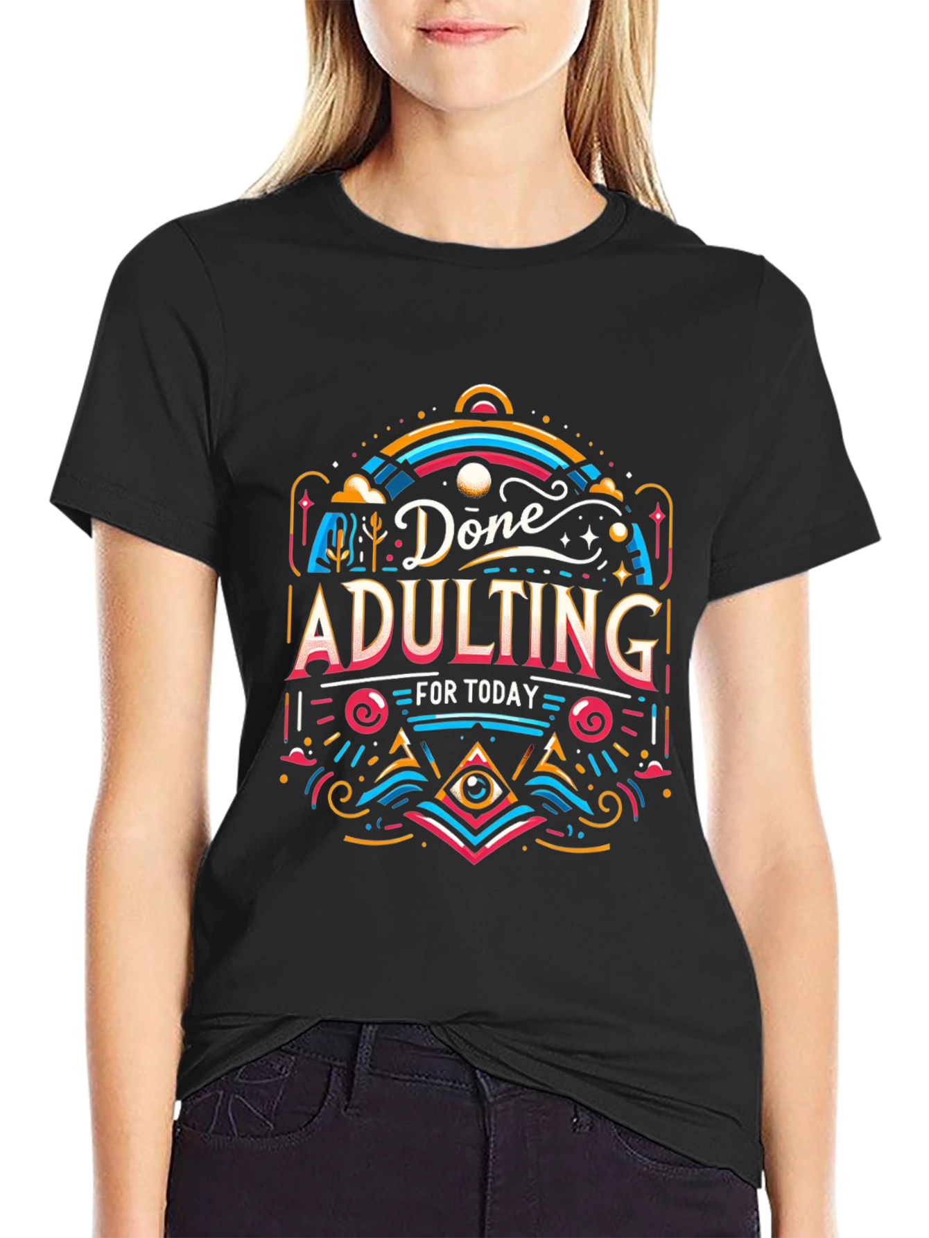 Done Adulting T-Shirt - Black Cotton Tee