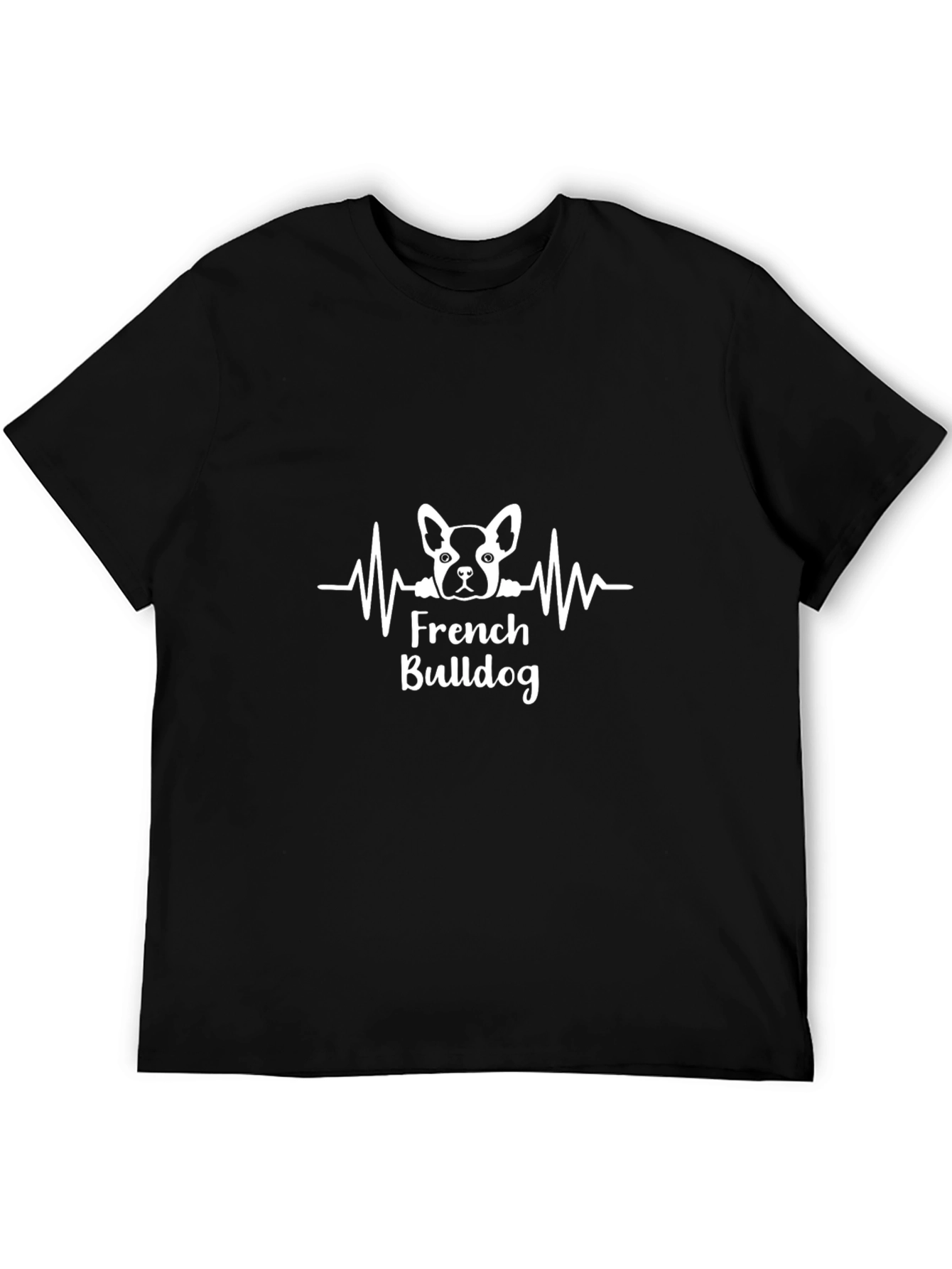 French Bulldog Heartbeat T-Shirt - Black
