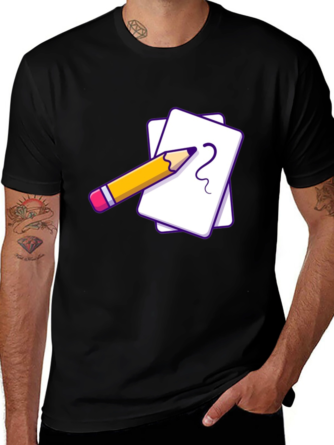 Creative Sketch Tee - Black Graphic T-Shirt