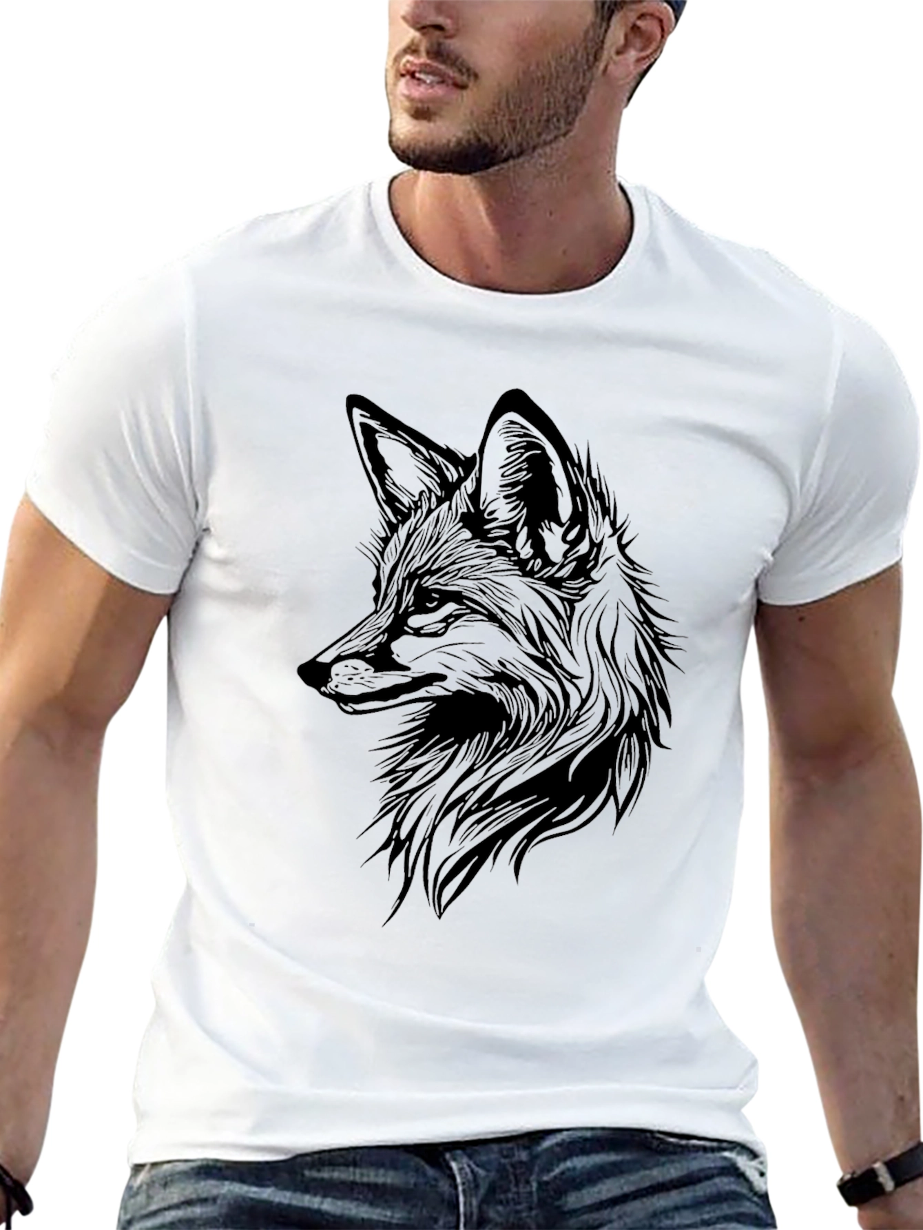 Mens Black Fox Graphic T-Shirt