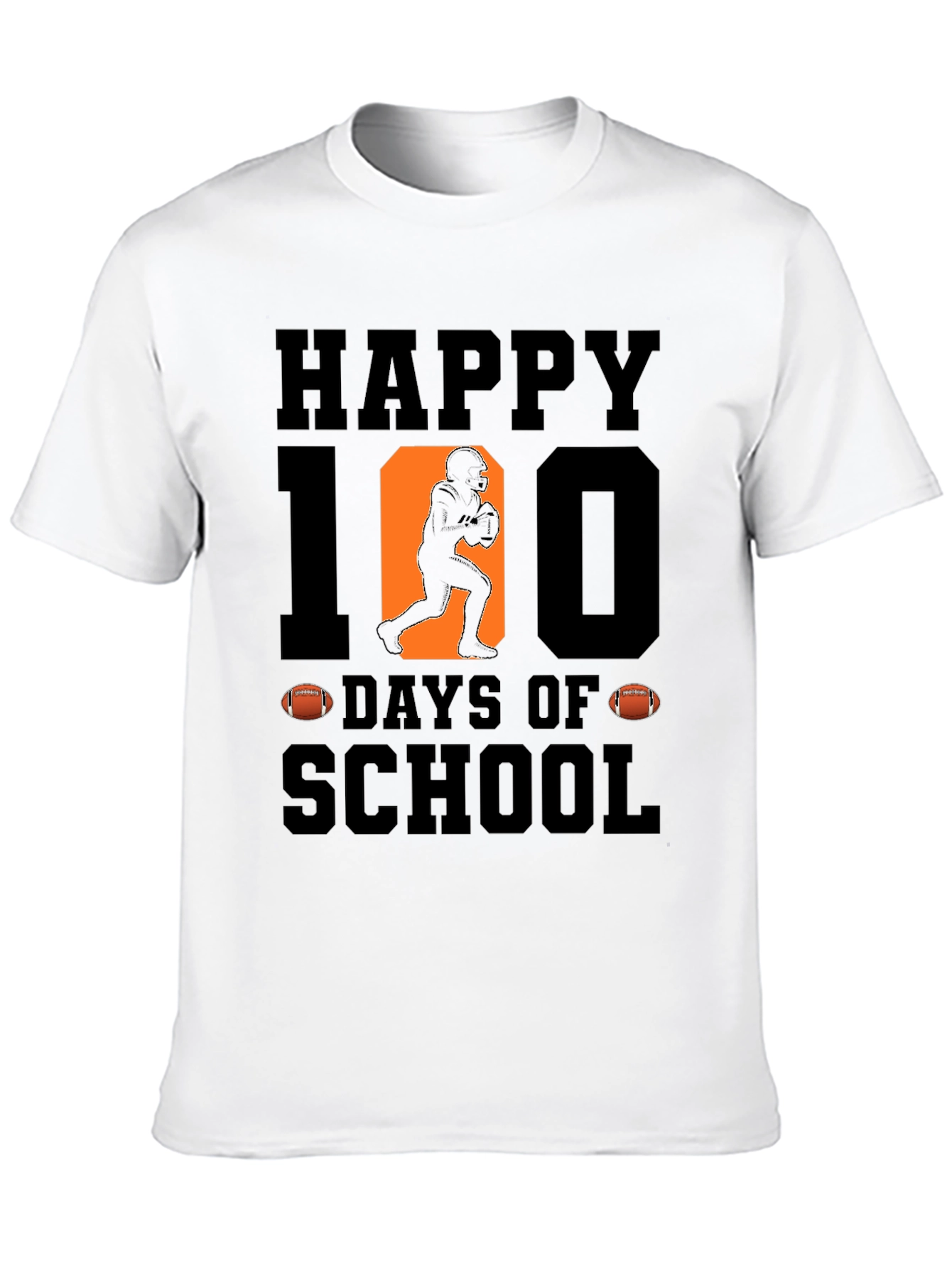 Happy 100 Days of School Football T-Shirt