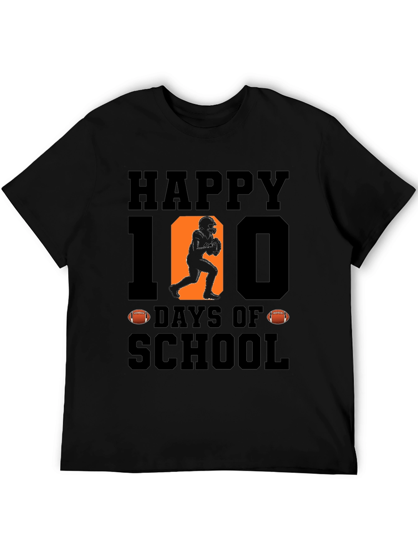 Happy 100 Days of School Football T-Shirt