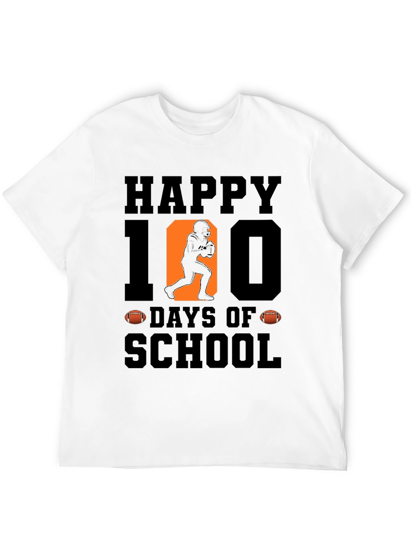 Happy 100 Days of School Football T-Shirt