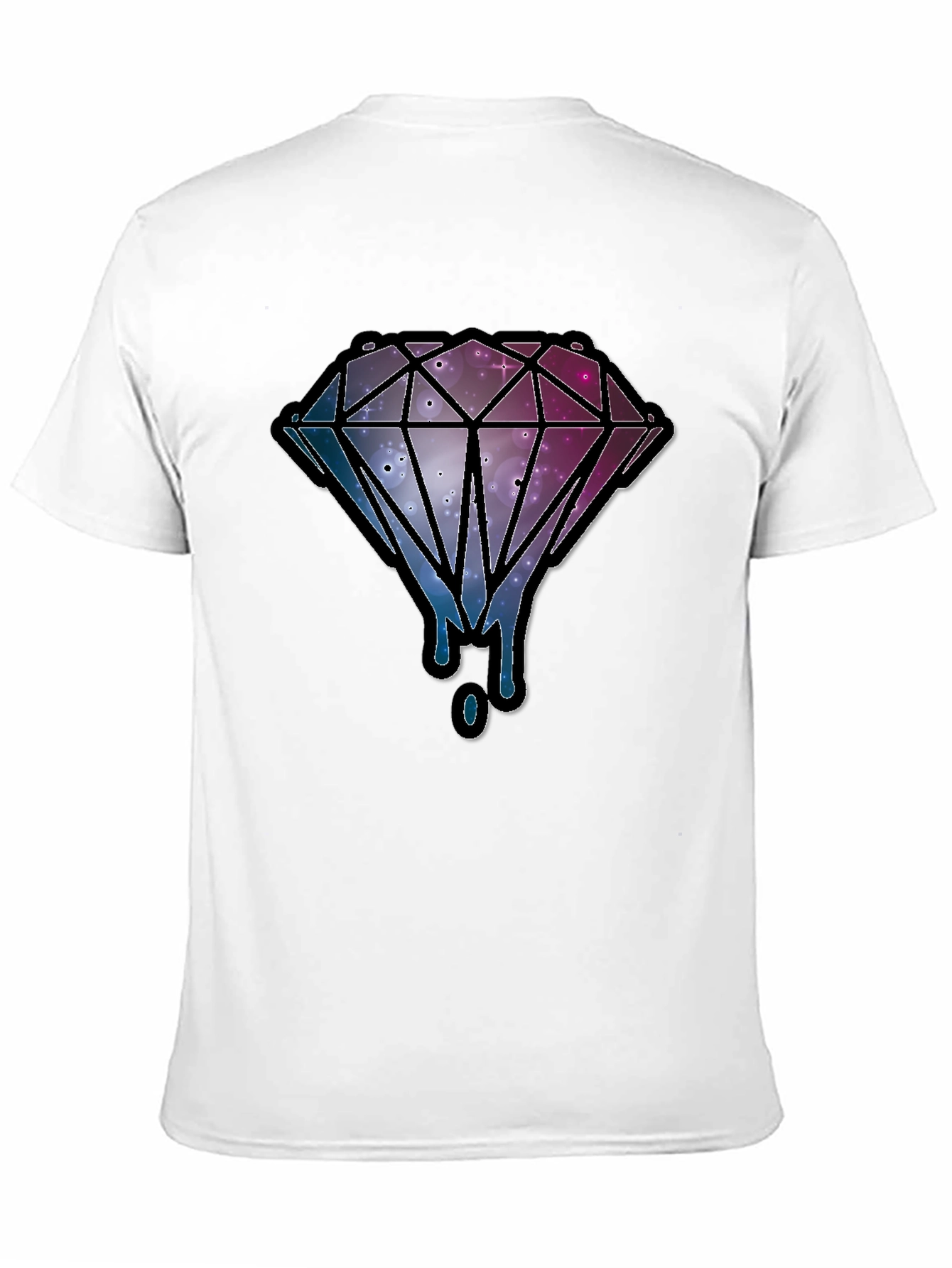 Galaxy Diamond Dripping Graphic Black T-Shirt